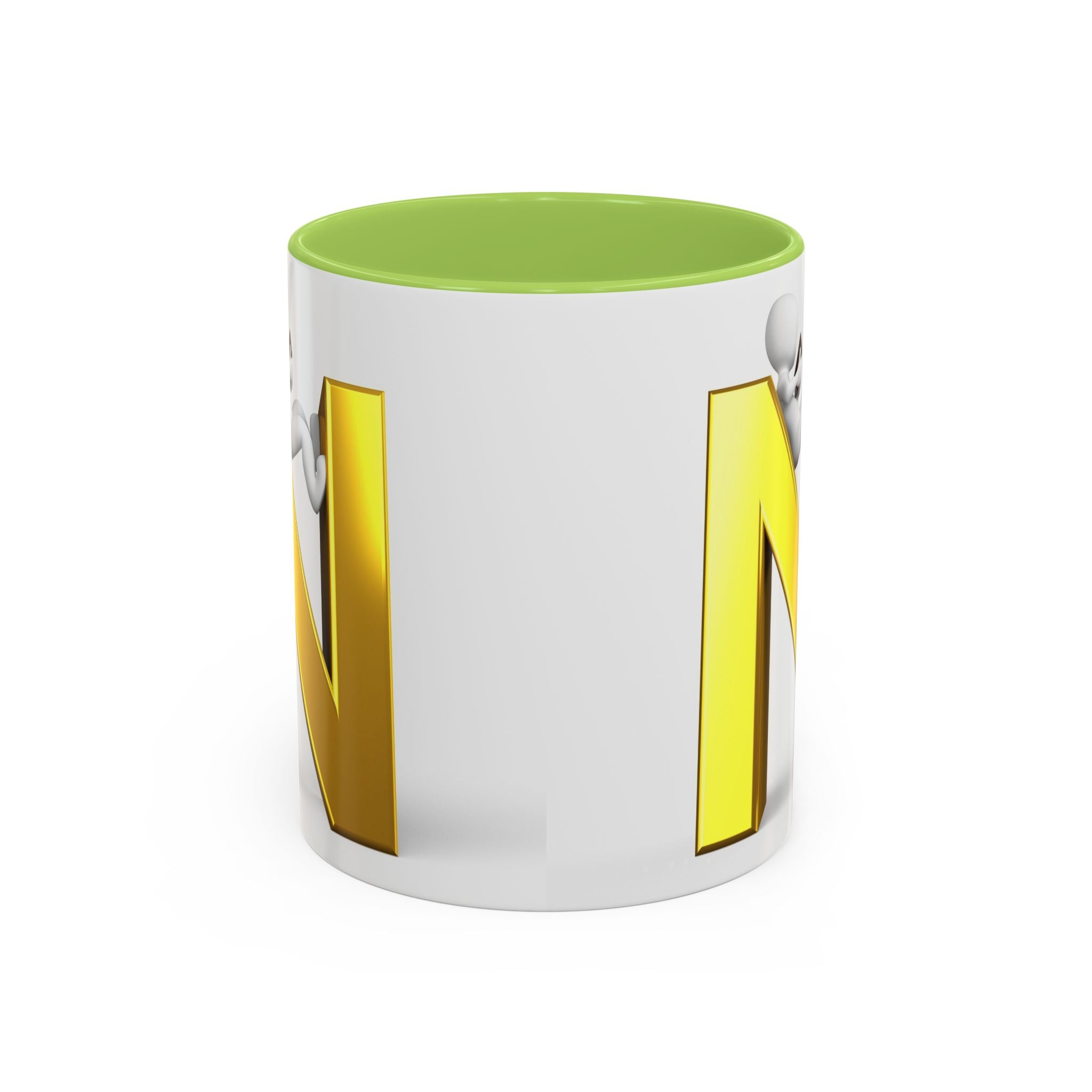 Mug monogramme lettre N dorée | Mug à anse colorée