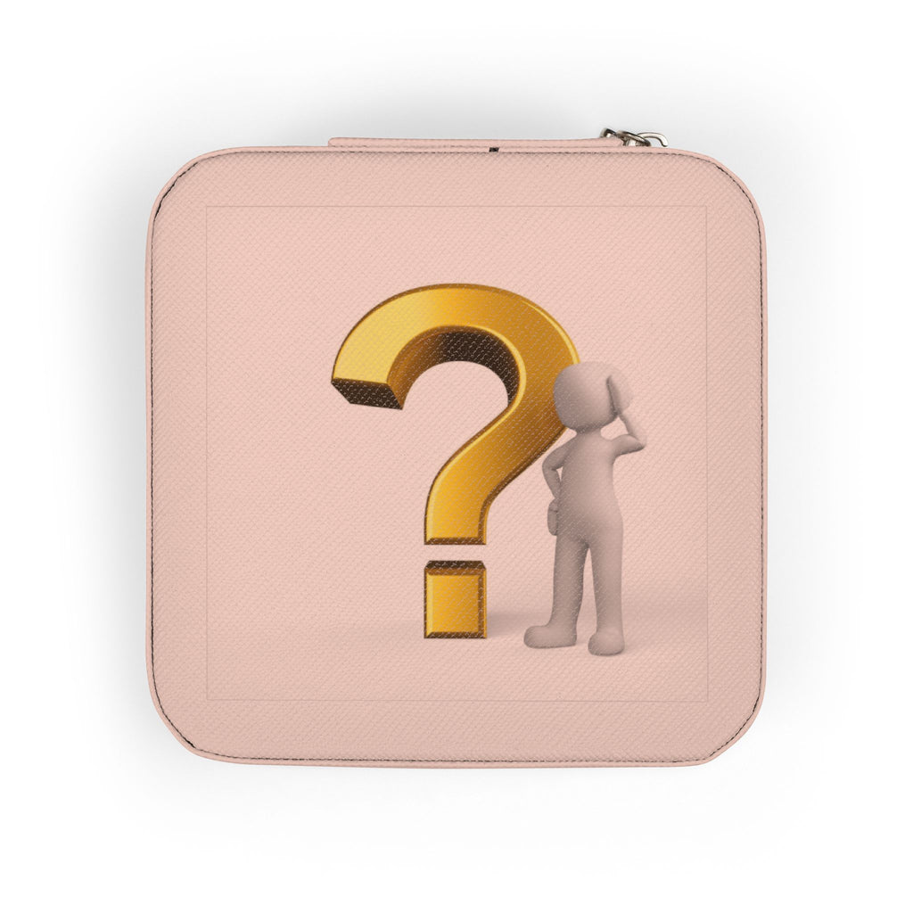 Minimal Question Mark Illustration Jewelry Travel Case | Compact Portable Organizer