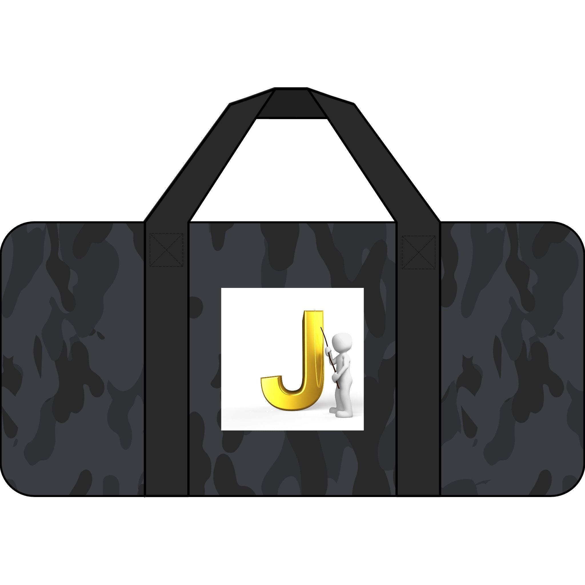 Gold Letter J Monogram Tripper Duffel Bag | Checkered or Camo Strap