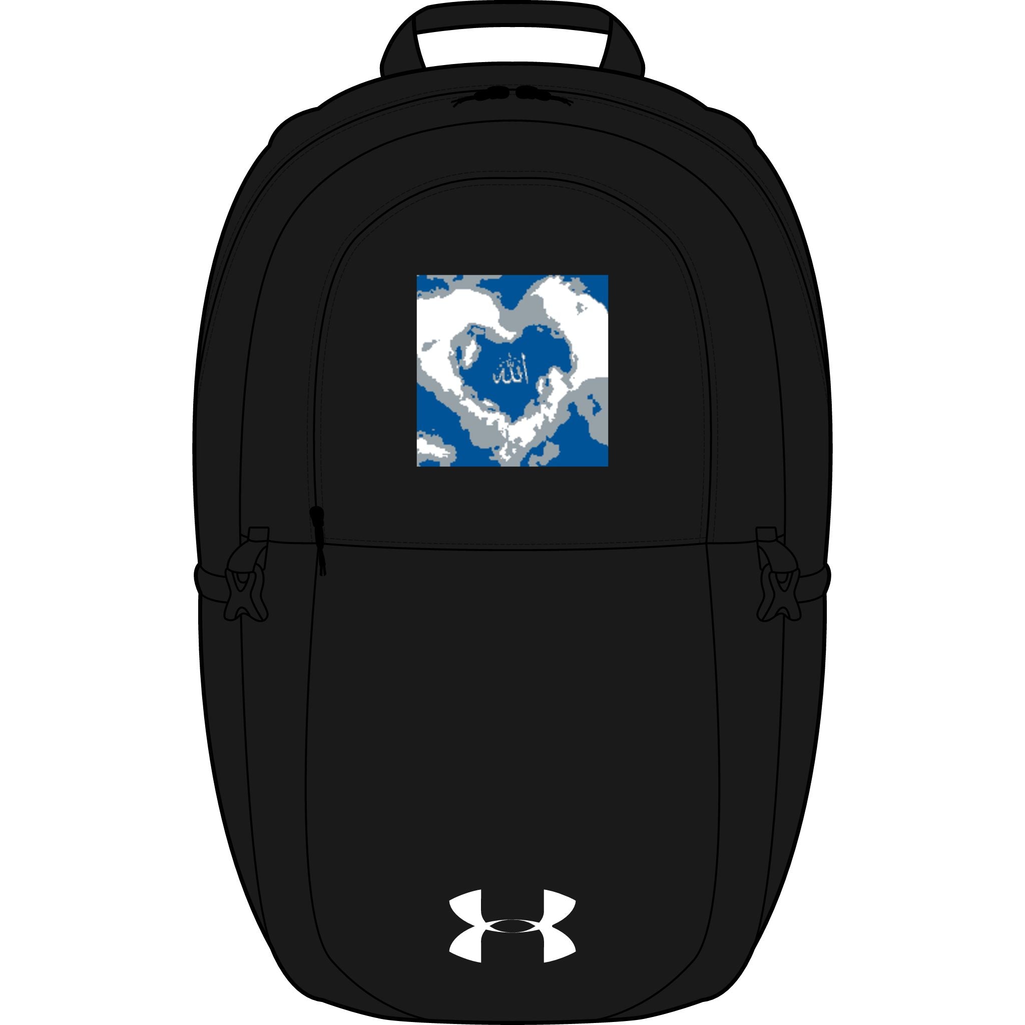 Blue Camo Heart with Arabic Script Backpack