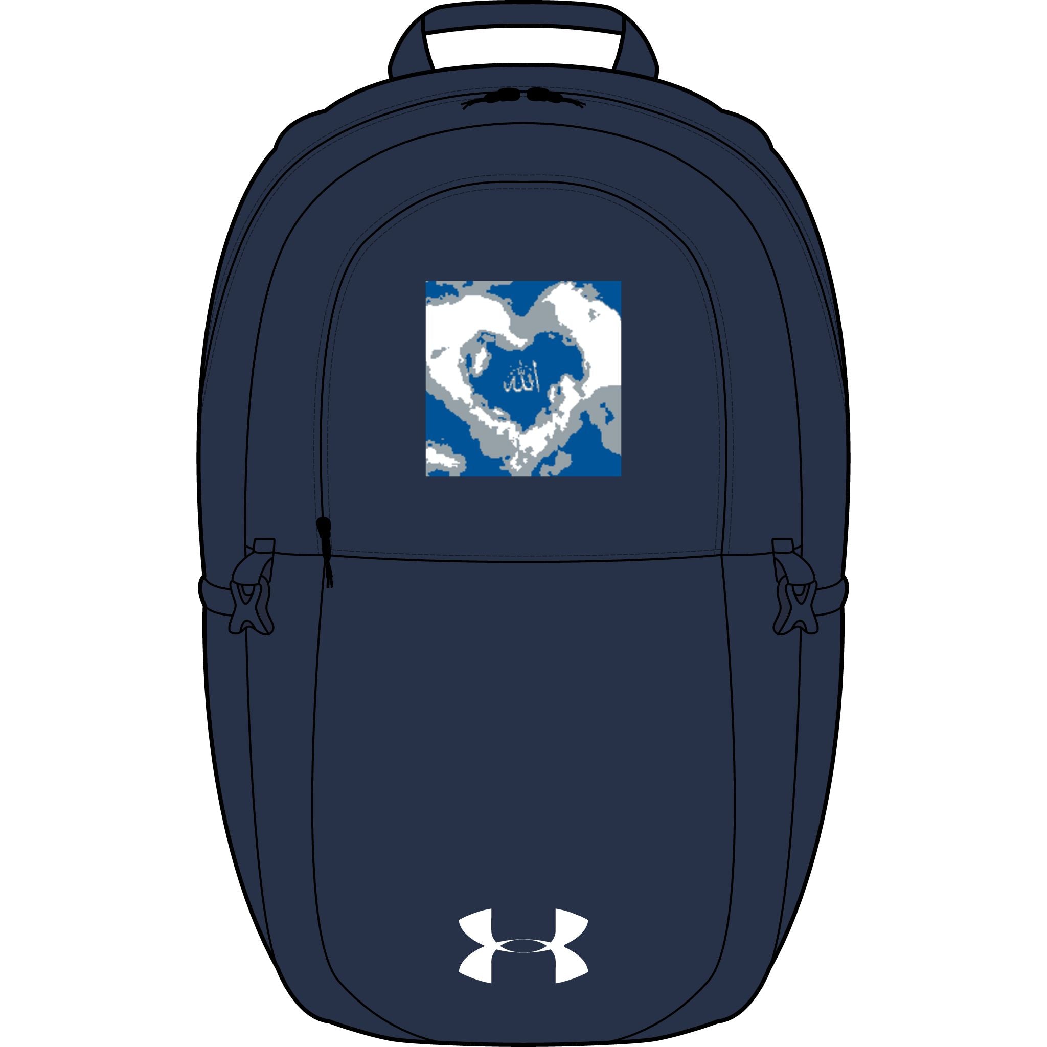 Blue Camo Heart with Arabic Script Backpack