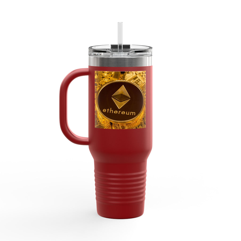 Ethereum Coin Design 40oz Travel Mug | Crypto Logo Insulated Tumbler