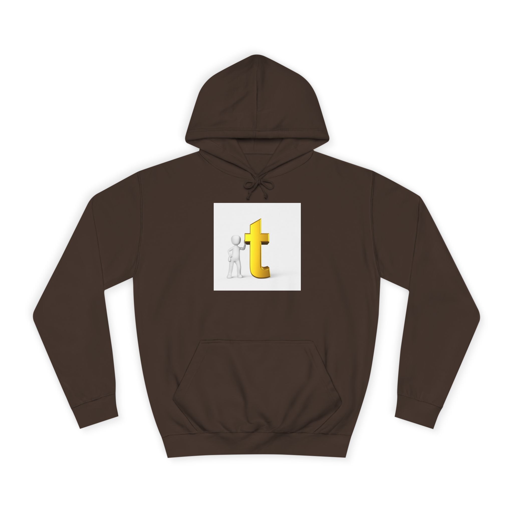Sweat à capuche 3D Gold Letter T | Sweat-shirt initial minimaliste Letterman