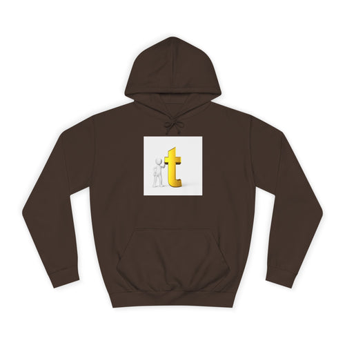Sweat à capuche 3D Gold Letter T | Sweat-shirt initial minimaliste Letterman