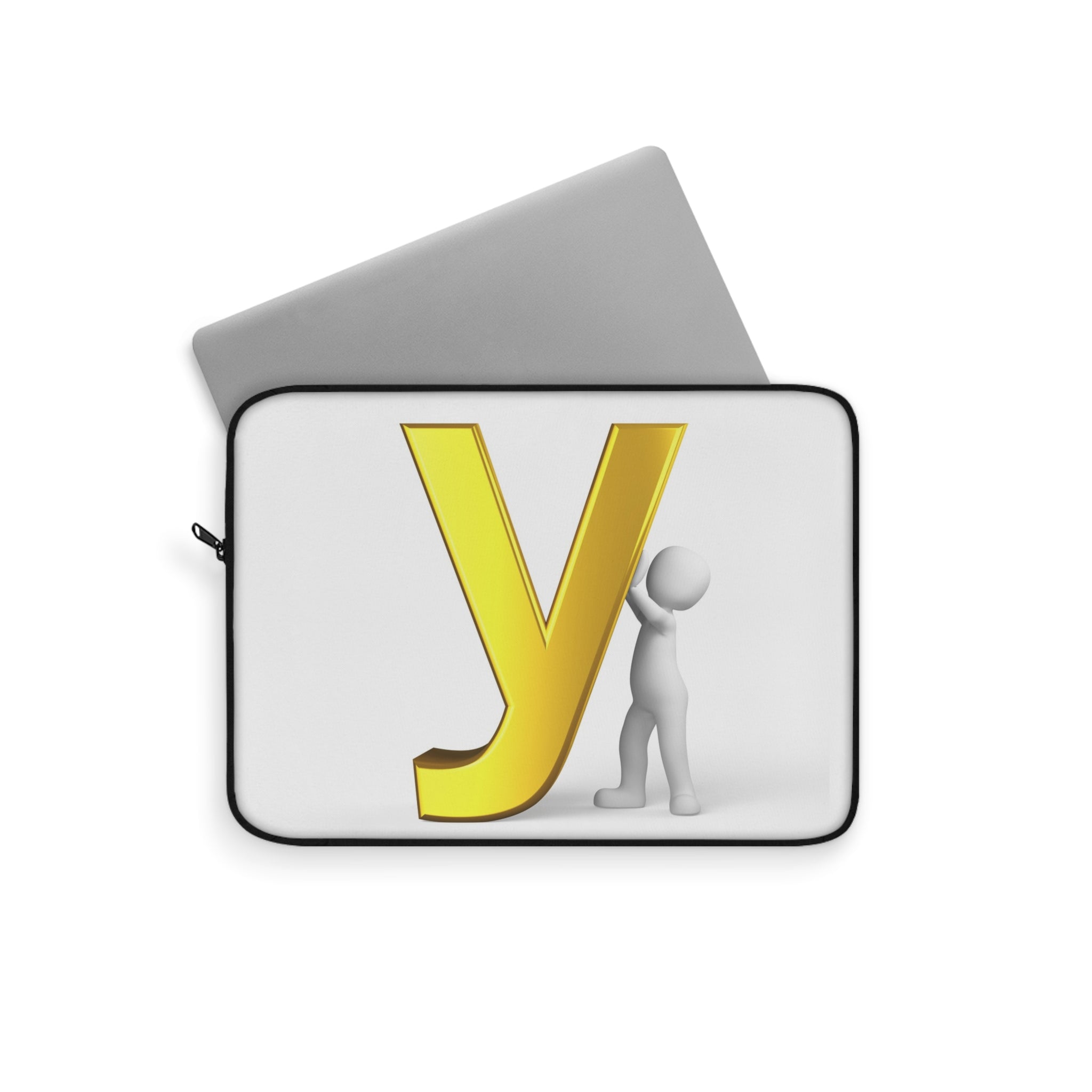 Yellow Letter Y Monogram Laptop Sleeve | 3D Character Initial Design