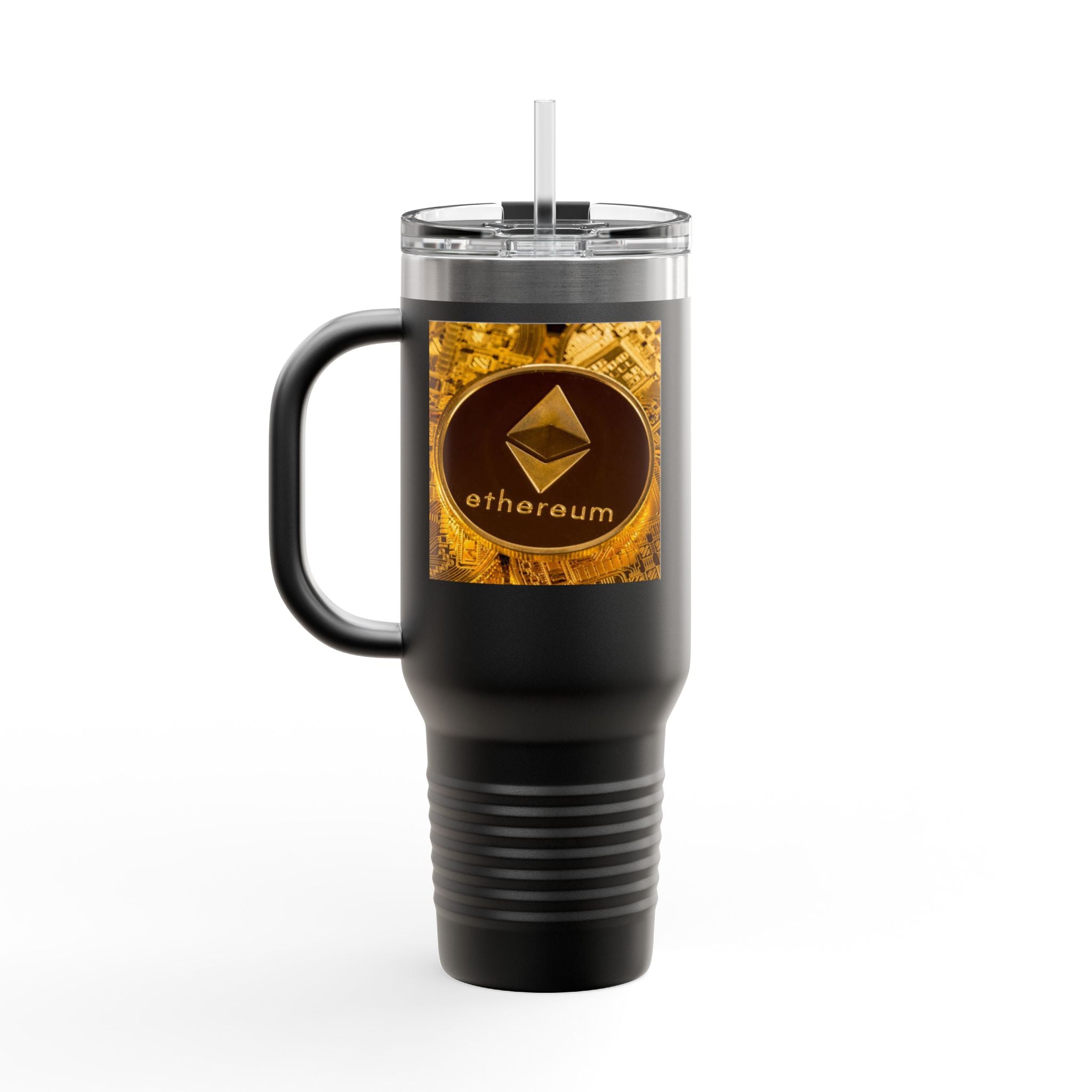 Ethereum Coin Design 40oz Travel Mug | Crypto Logo Insulated Tumbler