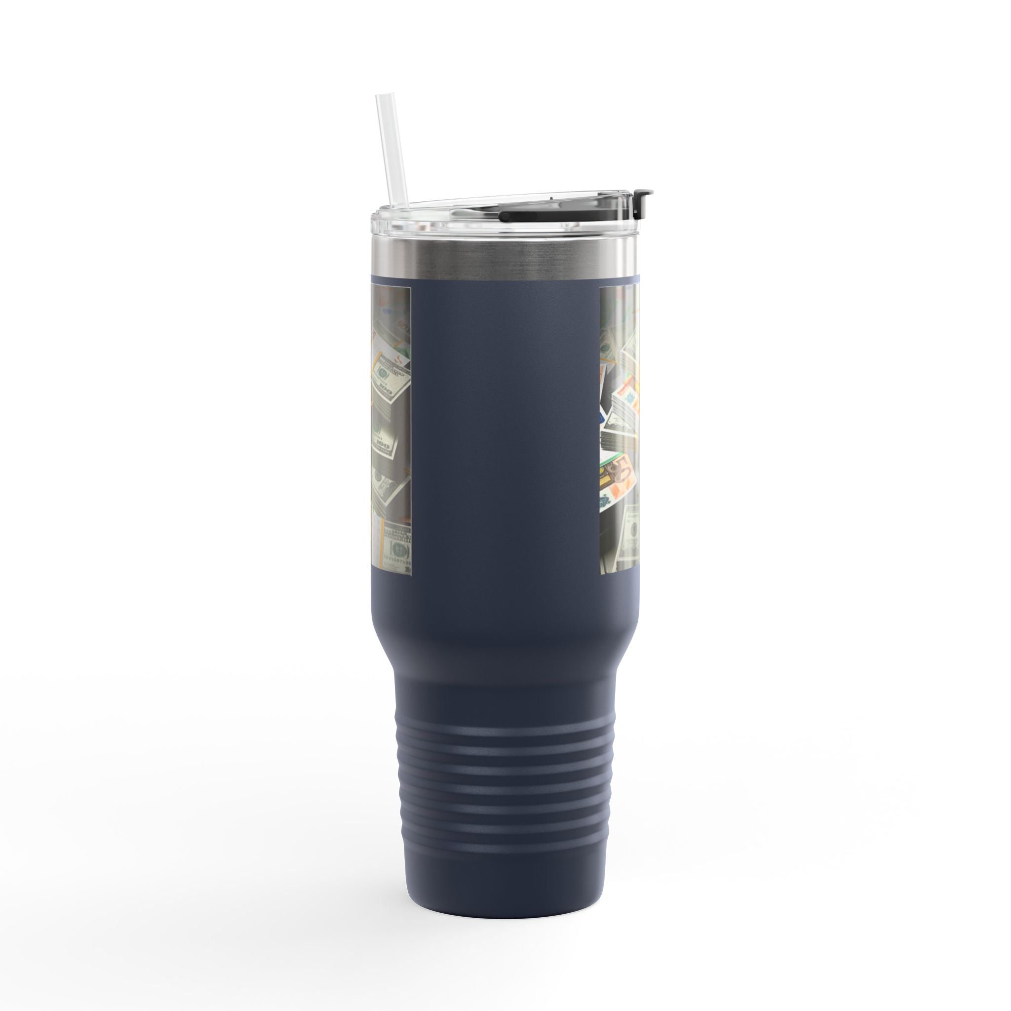 Mug de voyage isotherme motif billets de banque empilés | 1,2 L