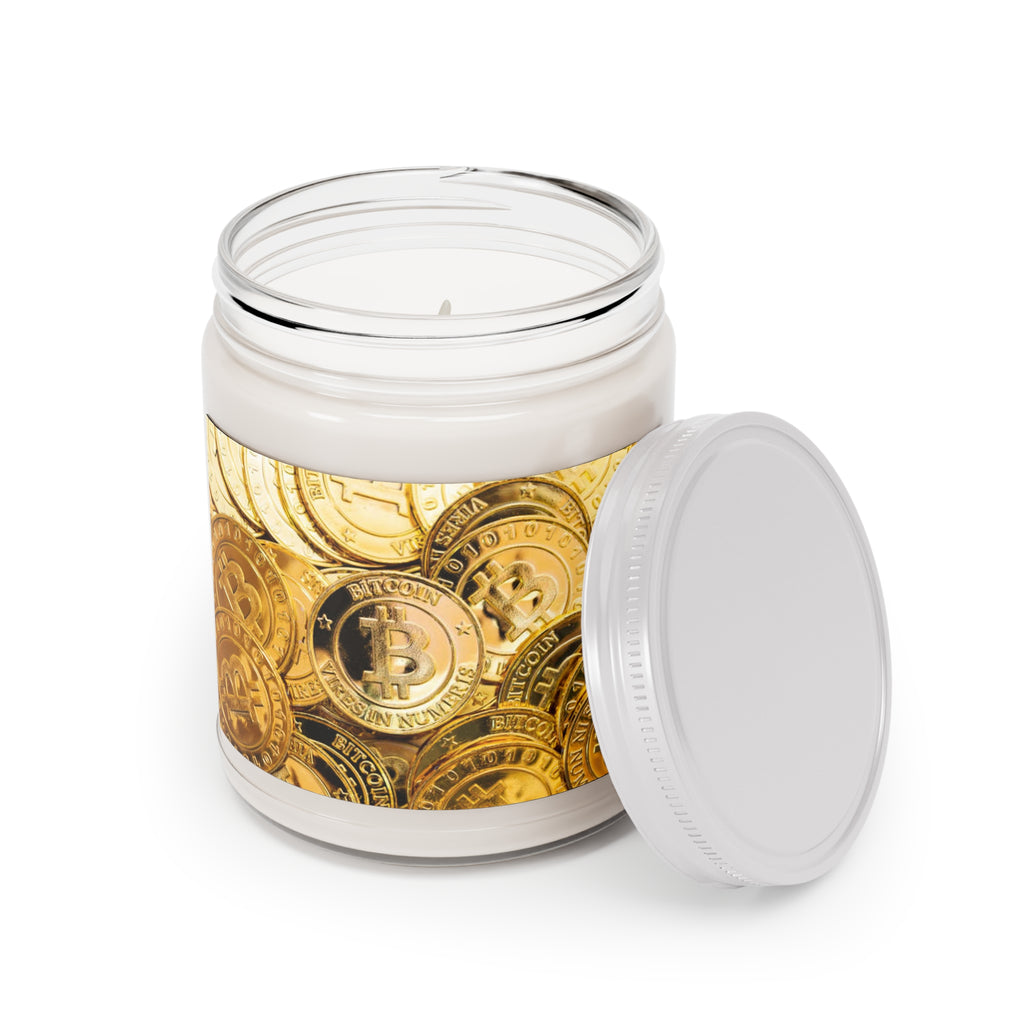 Bitcoin Coin Pattern Candle jar | Soy Candle
