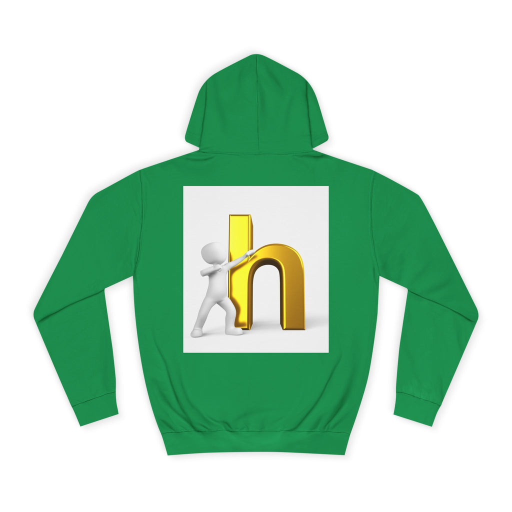 3D Gold Letter H Design Hoodie | Letterman Initial Hoodie