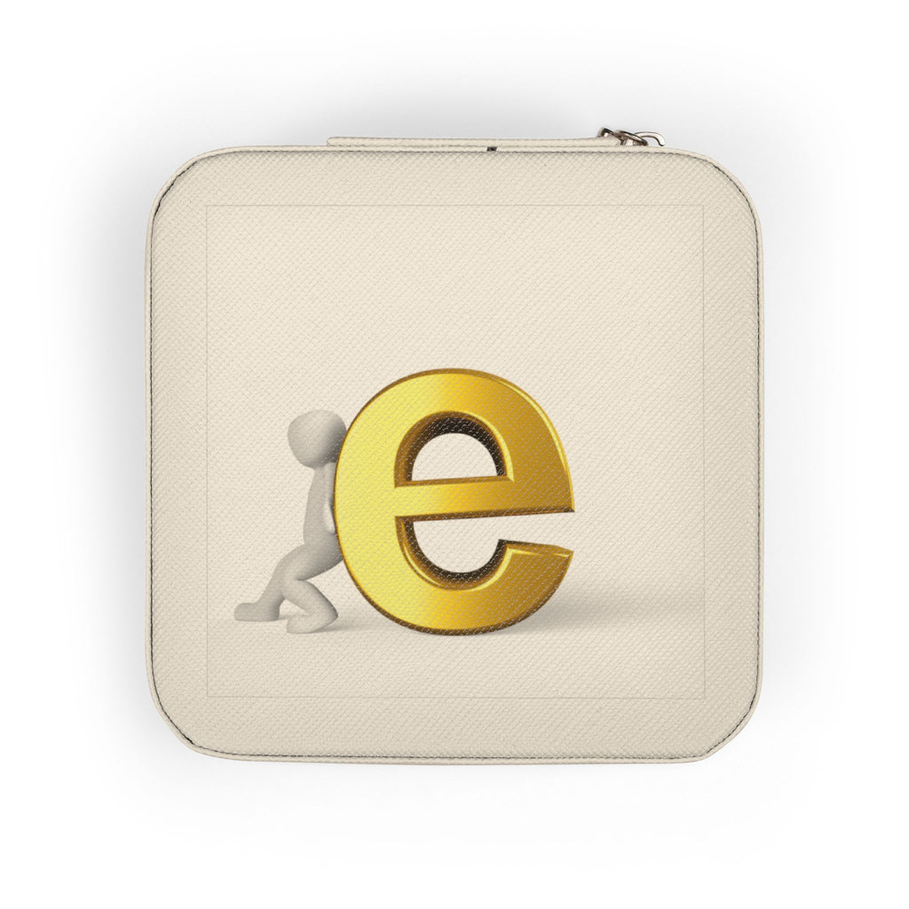 Monogram E Travel Jewelry Case | Compact Square Jewelry Travel Case, Ring and Earring Organizer