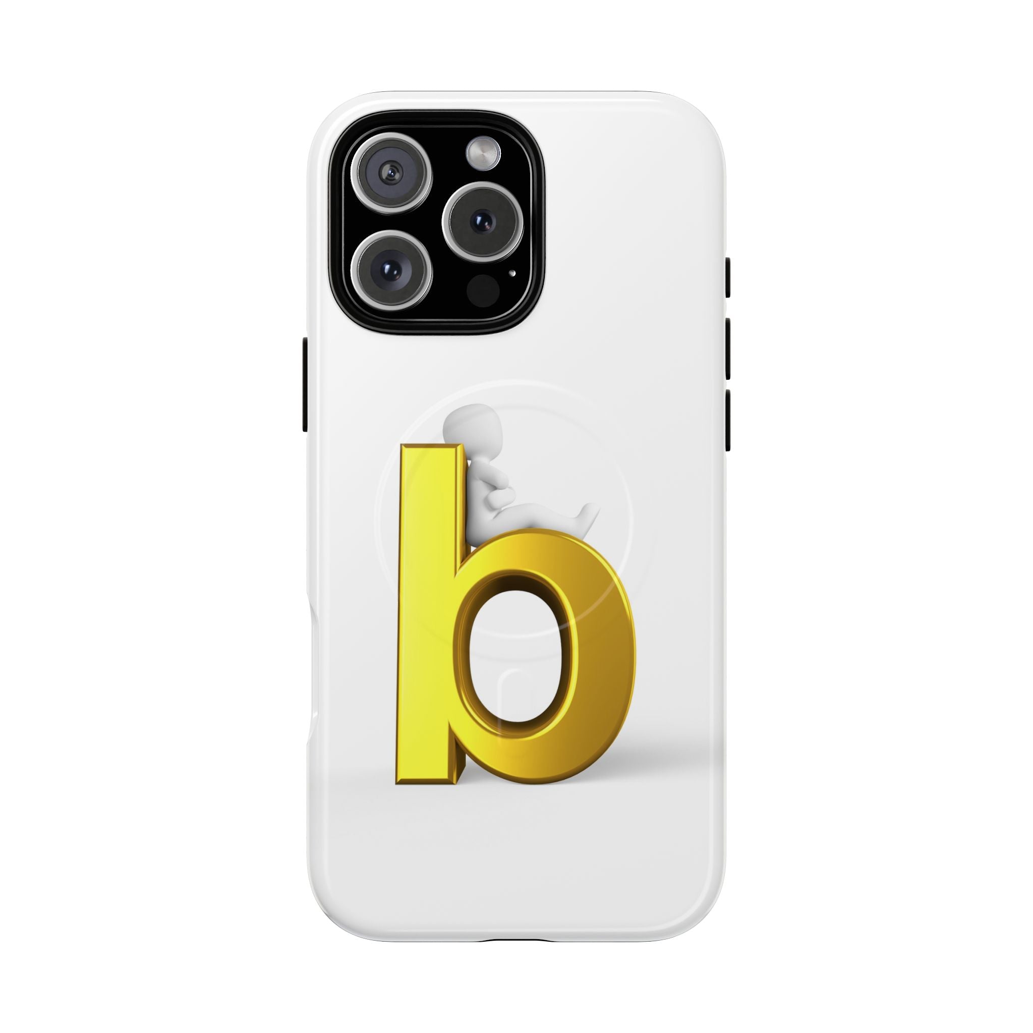 Coque de téléphone Lettre B dorée | Coque magnétique robuste