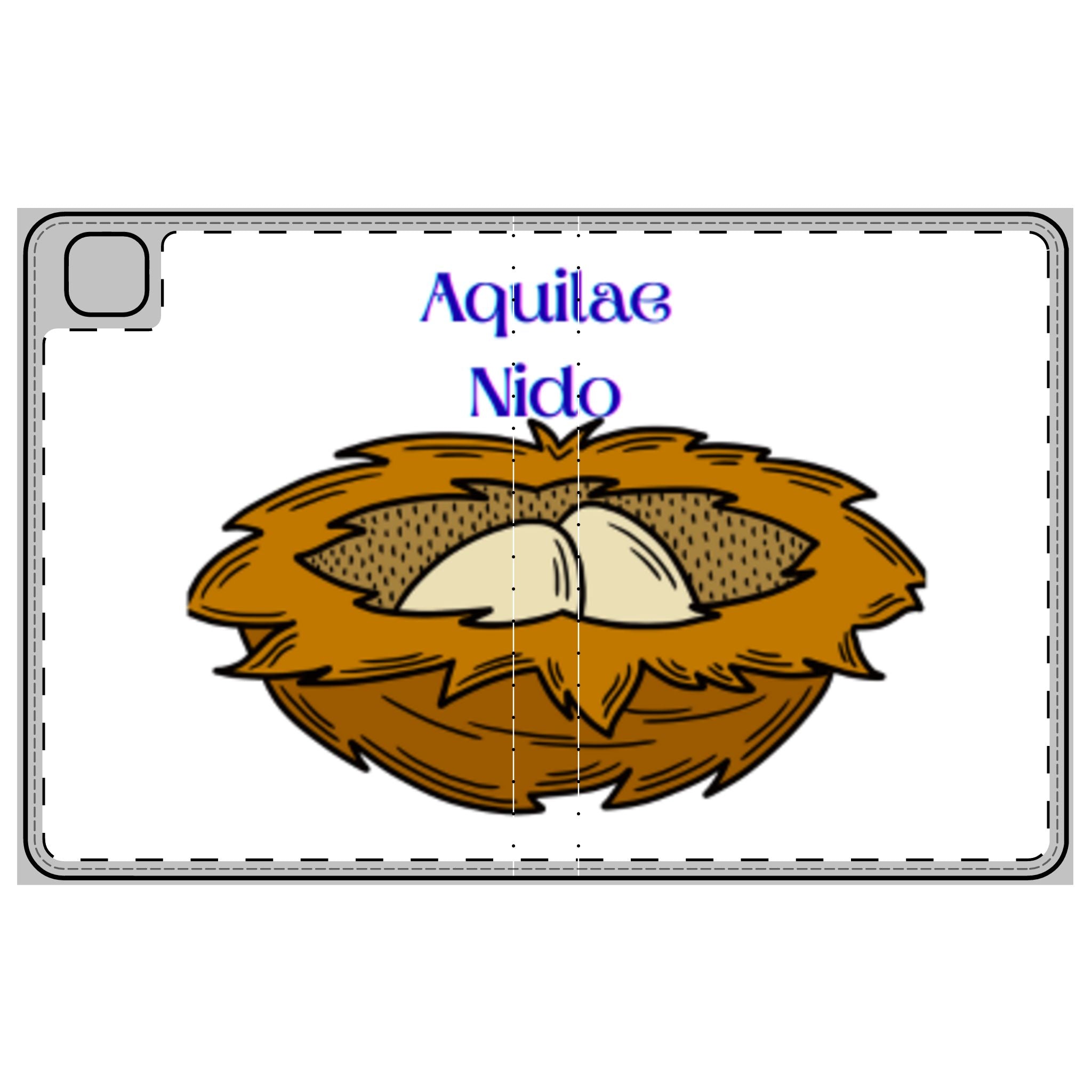 Aquilae Nido Étui Folio pour Tablette avec Illustration de Nid d'Oiseau | Motif Nid d'Oiseau