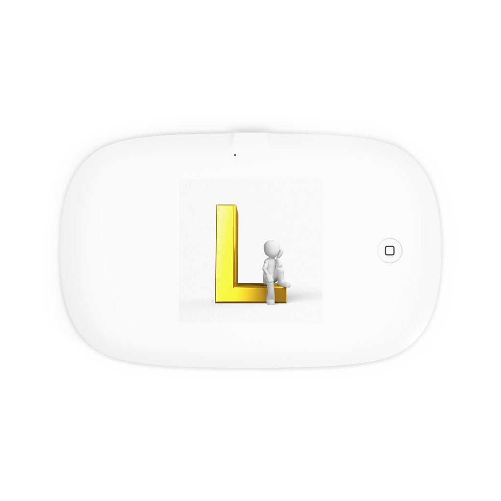 Yellow Letter L Illustration UV Phone Sanitizer and Wireless Charging Pad
