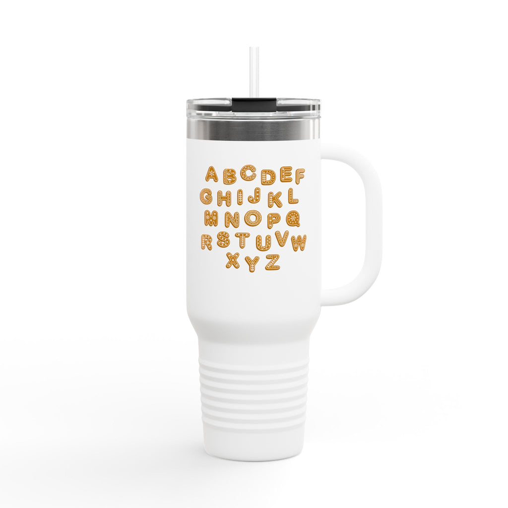 Alphabet Cookie Letters Travel Mug | 40oz Insulated Tumbler