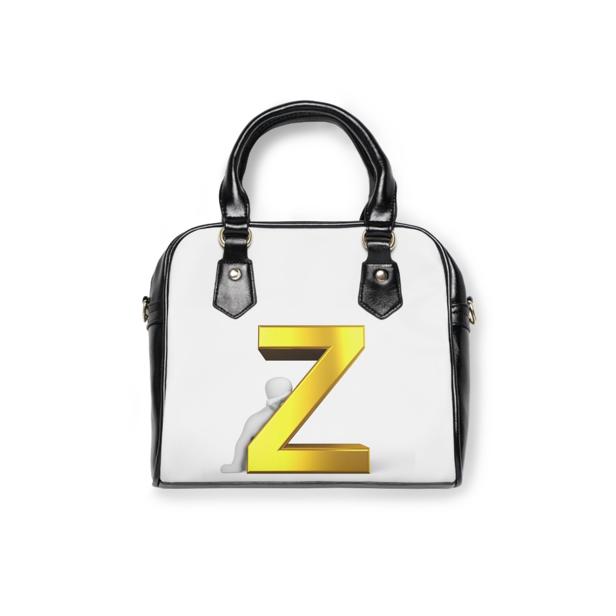 Gold Letter Z Monogram Shoulder Handbag | Initial Z Purse