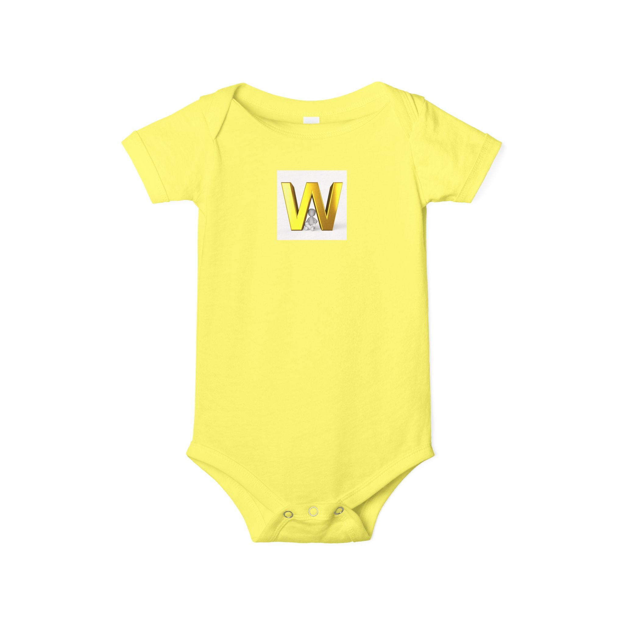 Body une pièce pour bébé avec monogramme lettre W dorée | Body pour bébé