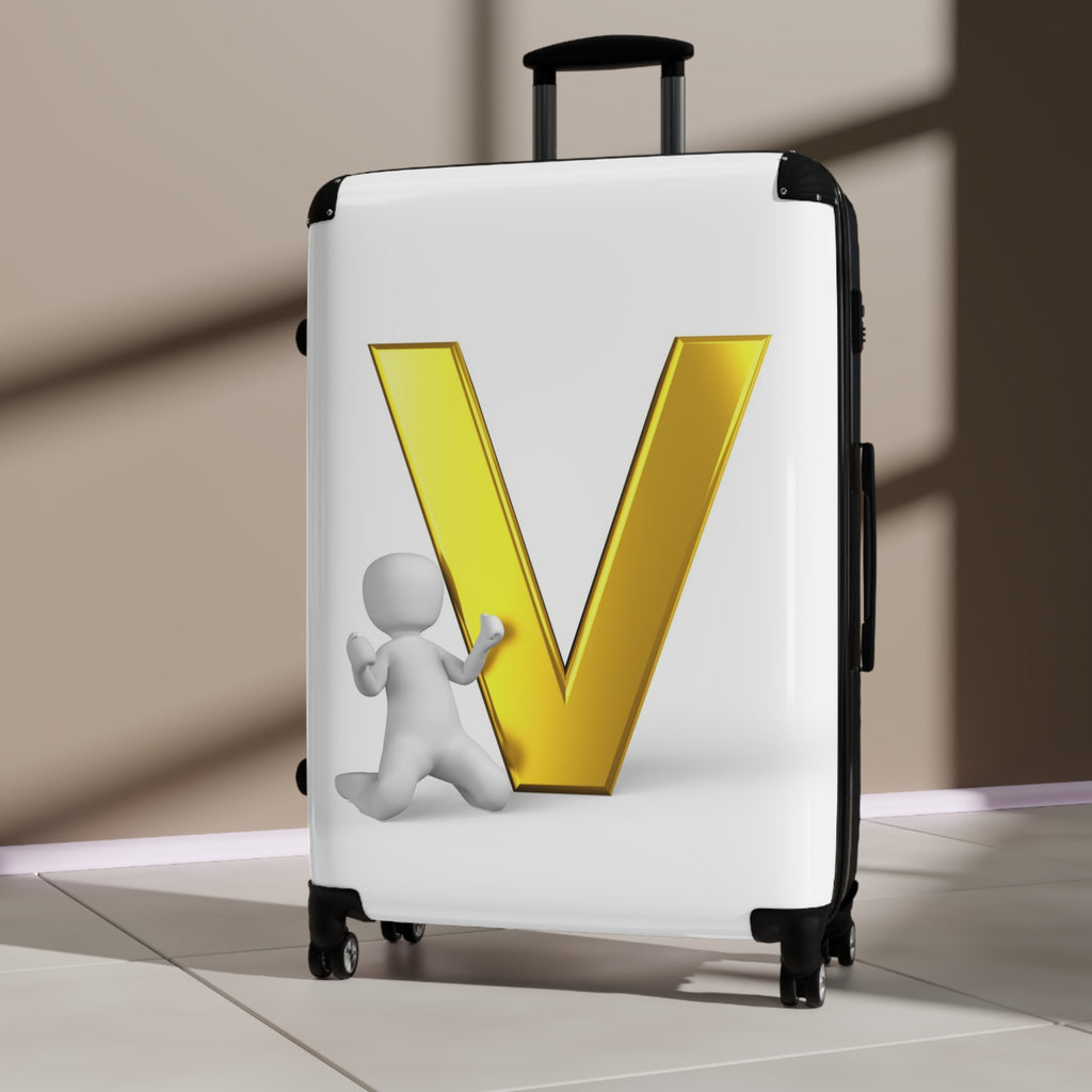 Gold Letter V Monogram Suitcase | Initial Luggage Cover
