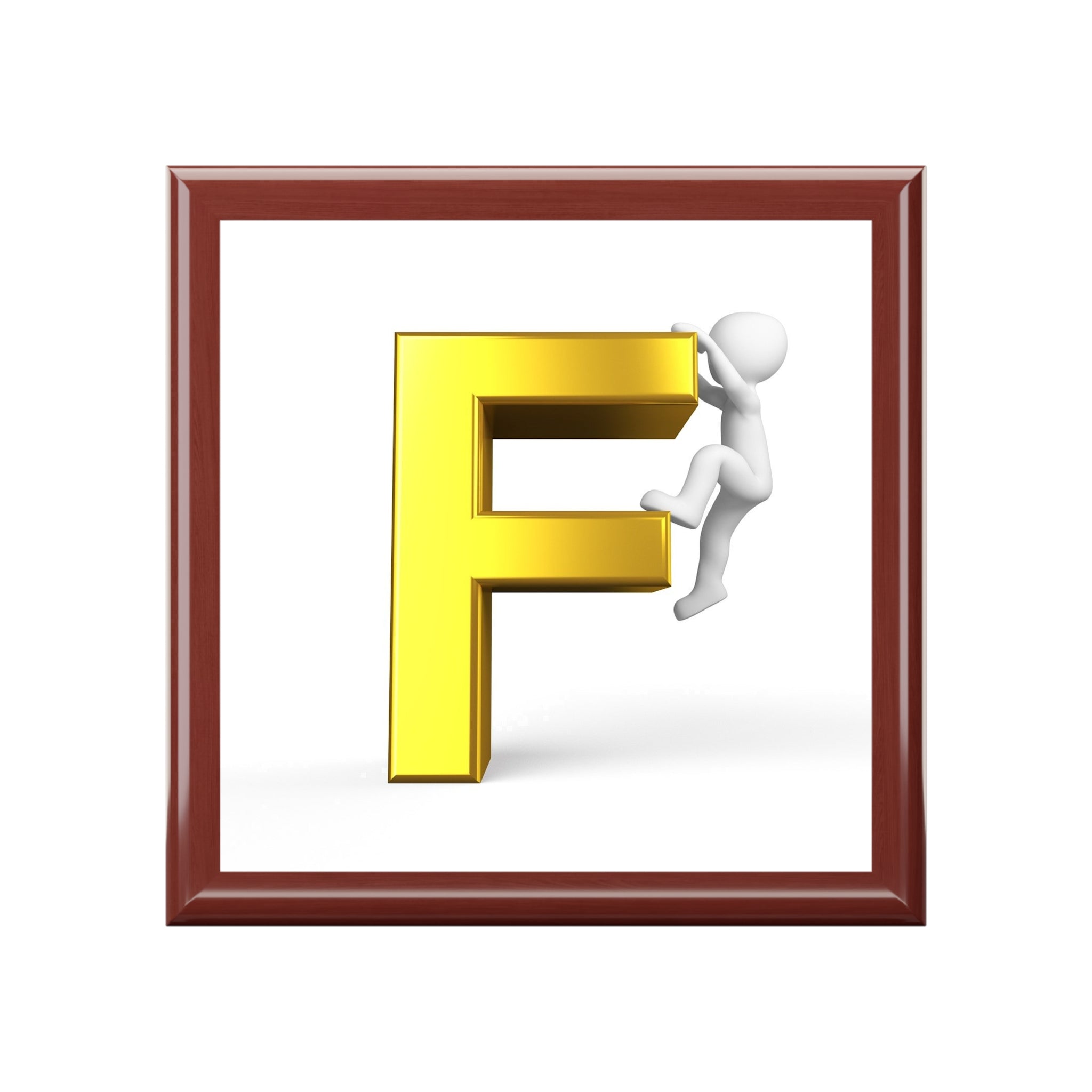 Boîte à bijoux lettre F d'escalade | Souvenir initial du monogramme