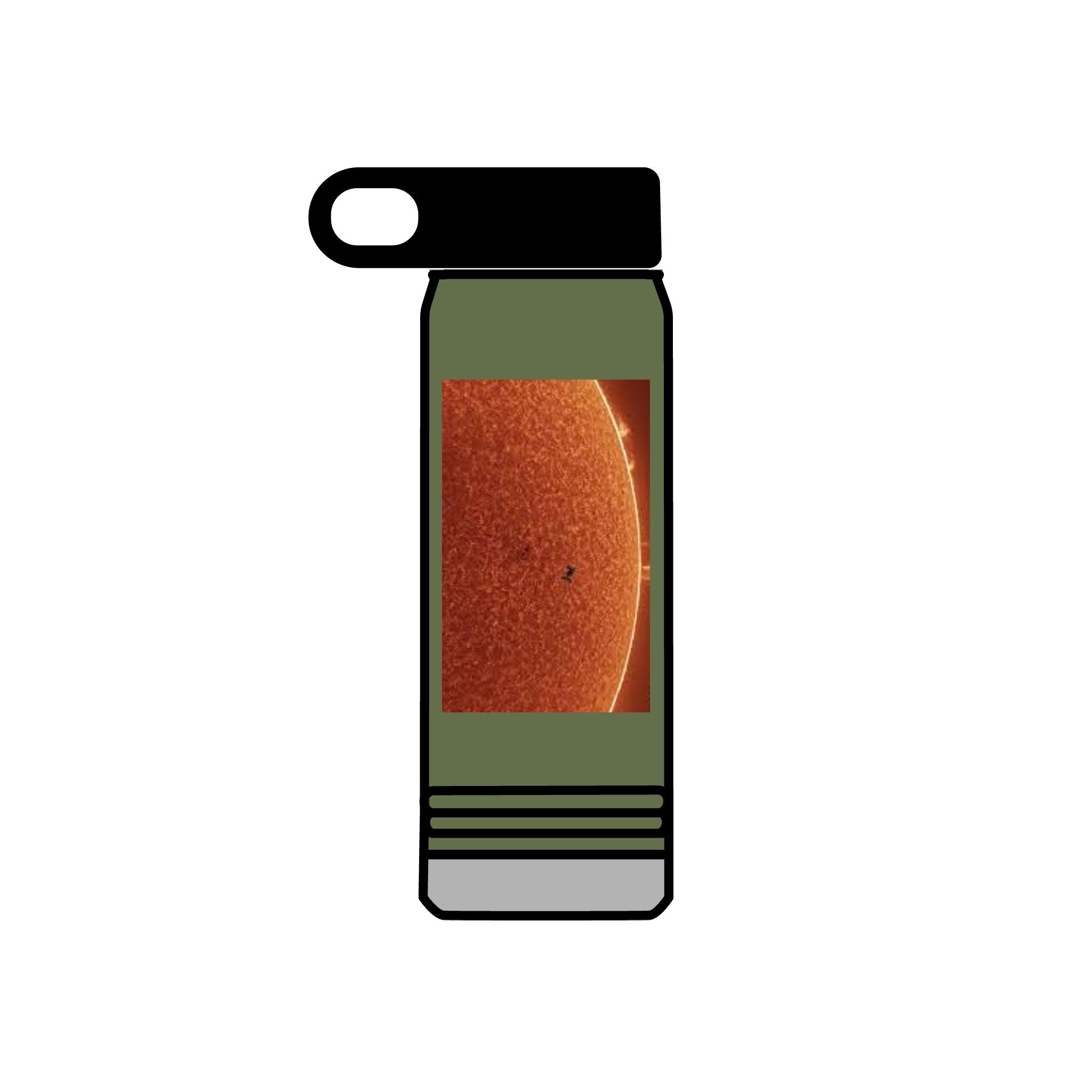Bouteille d'eau photo surface du soleil | Tache solaire 20oz