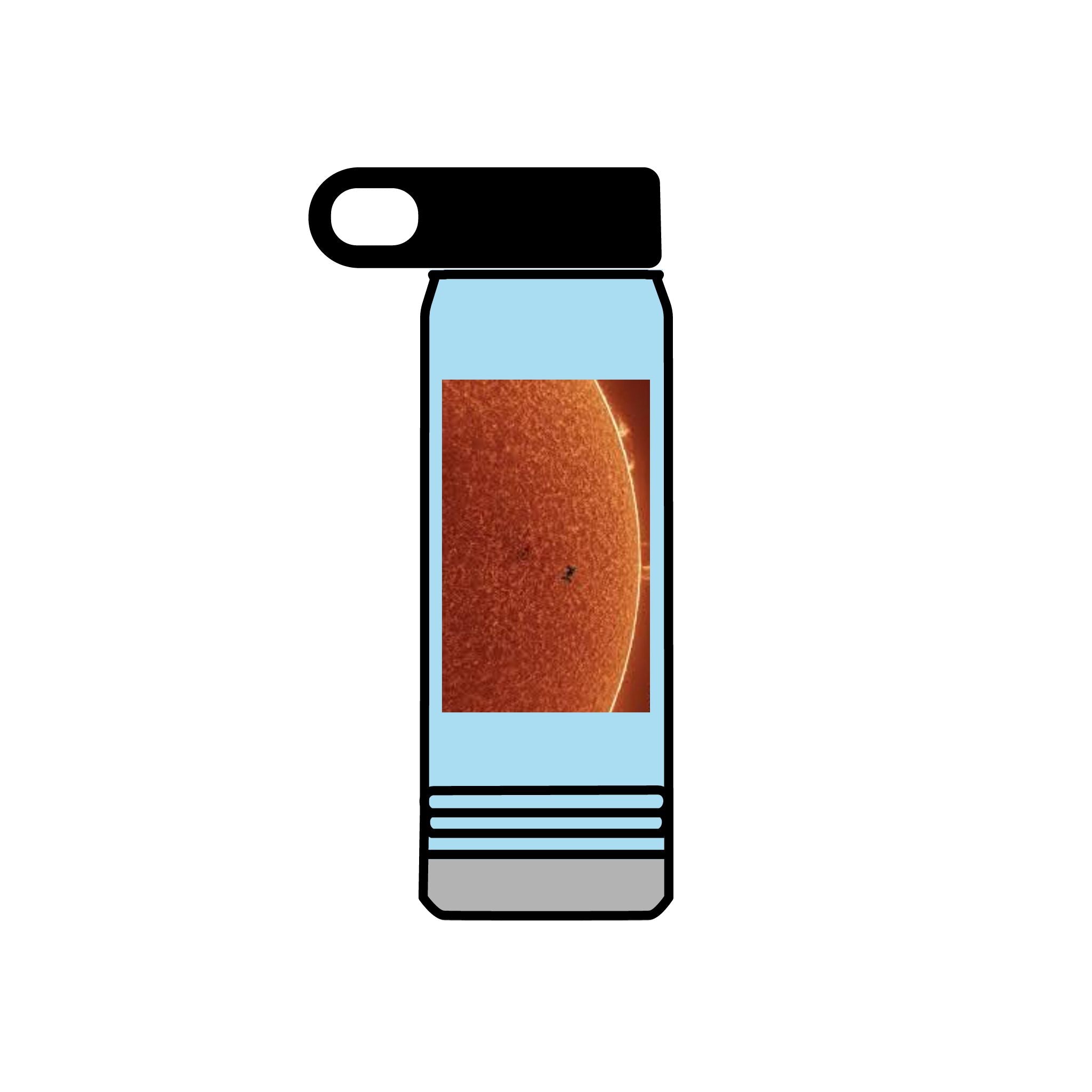 Bouteille d'eau photo surface du soleil | Tache solaire 20oz