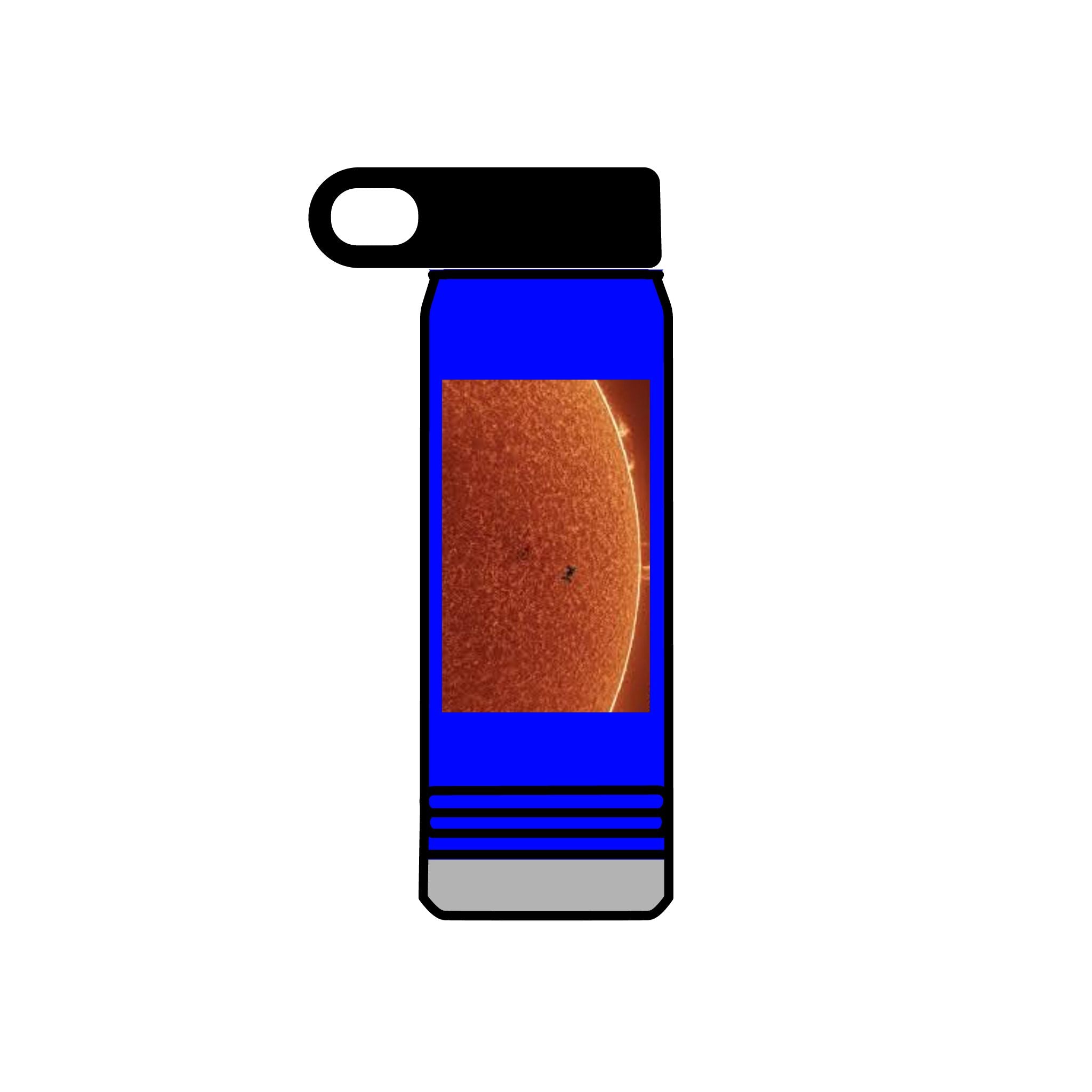 Bouteille d'eau photo surface du soleil | Tache solaire 20oz