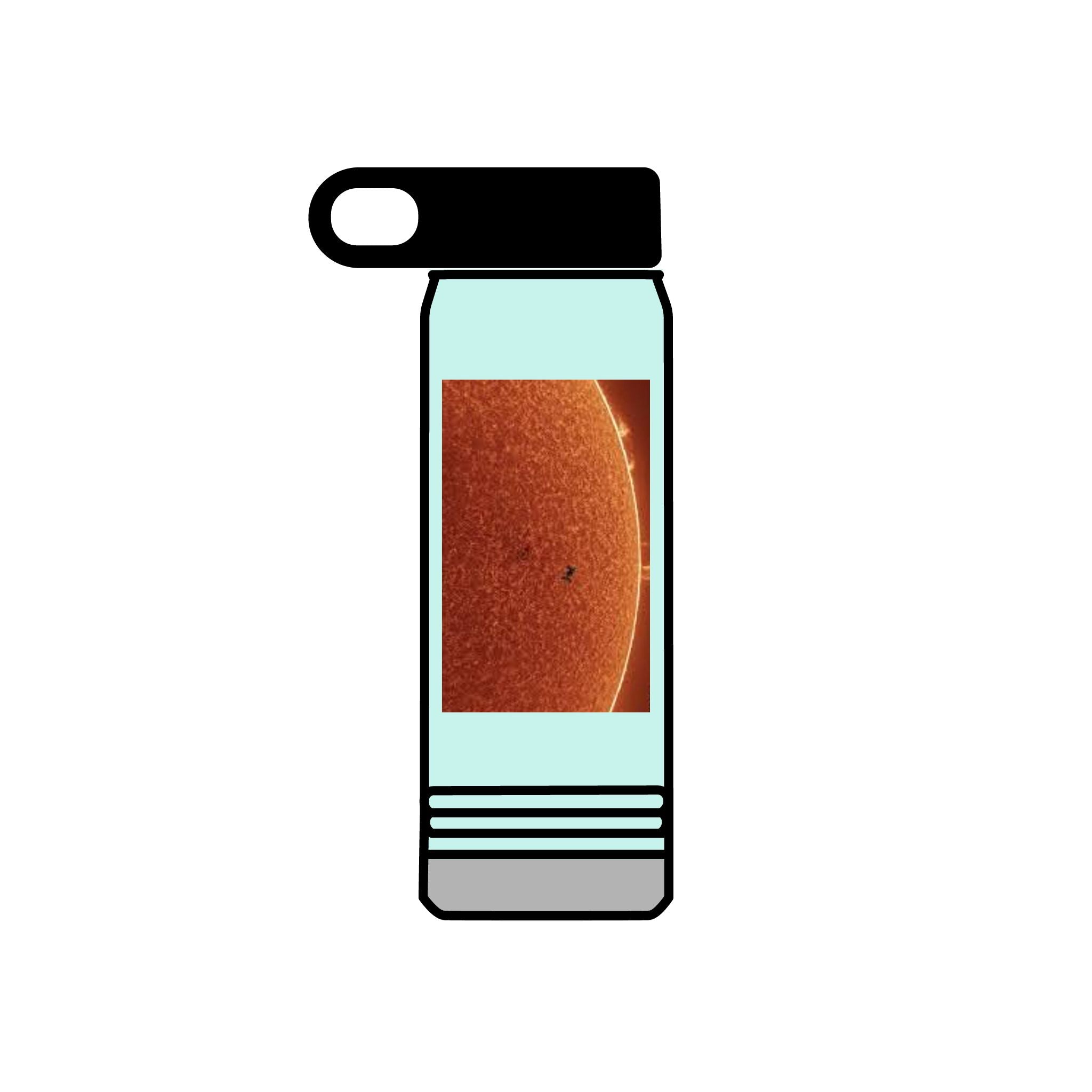 Bouteille d'eau photo surface du soleil | Tache solaire 20oz