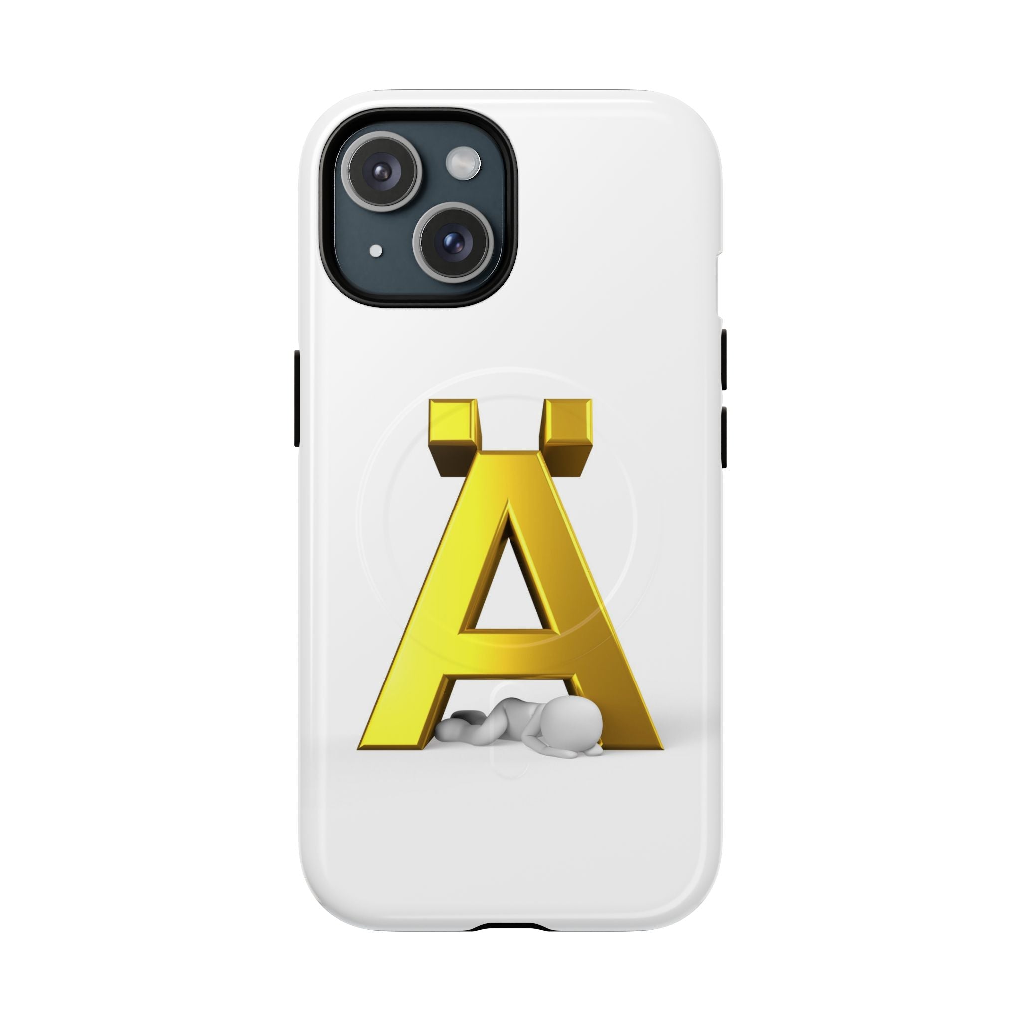 Coque de téléphone Lettre Ä Dorée | Étui magnétique renforcé, Monogramme initial