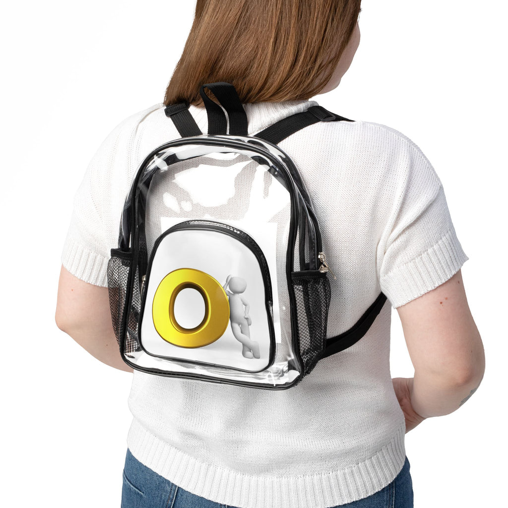 Yellow Letter O Illustration Clear Stadium Backpack | Transparent School Bag