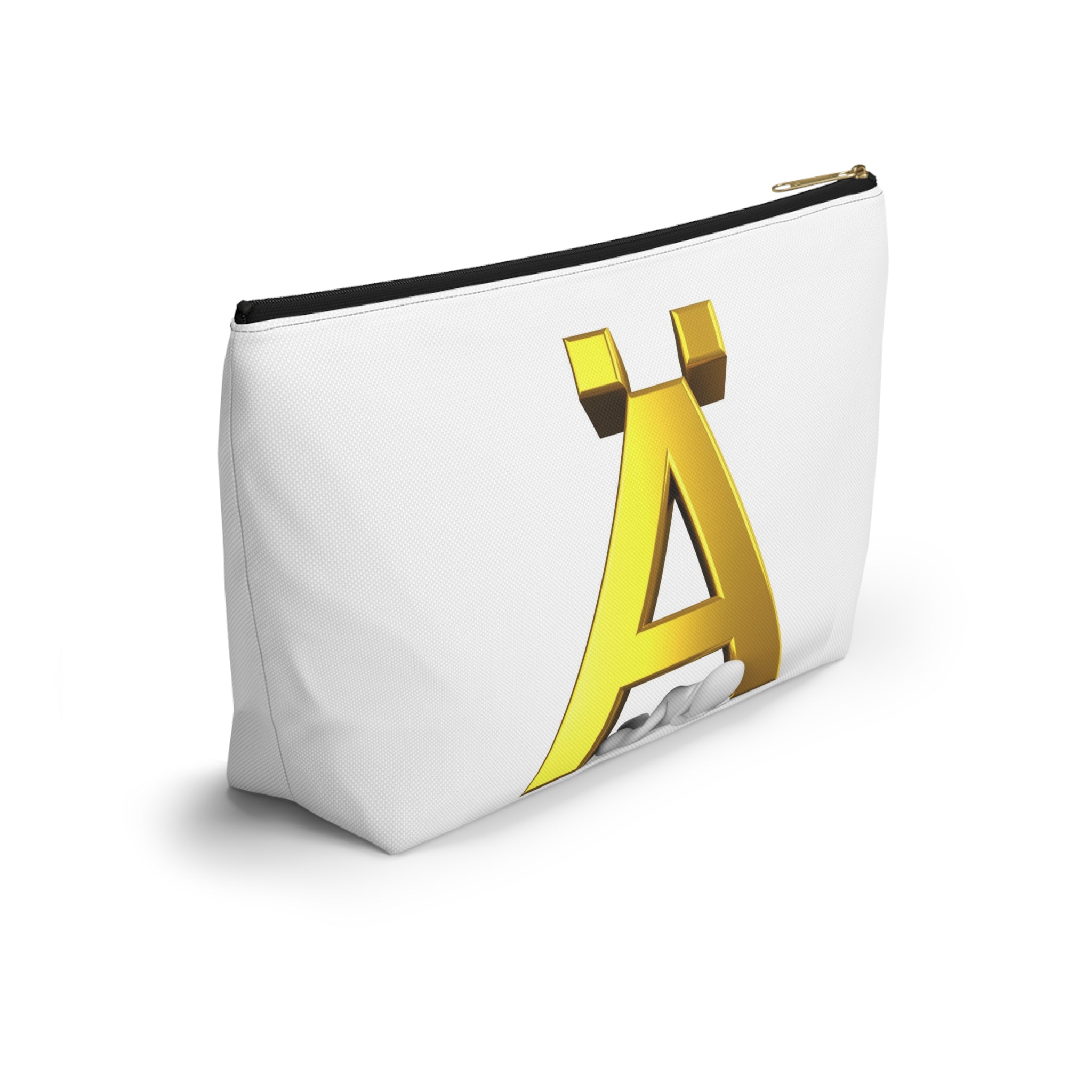 Gold Letter Ä Accessory Pouch | Monogram Initial Cosmetic Bag