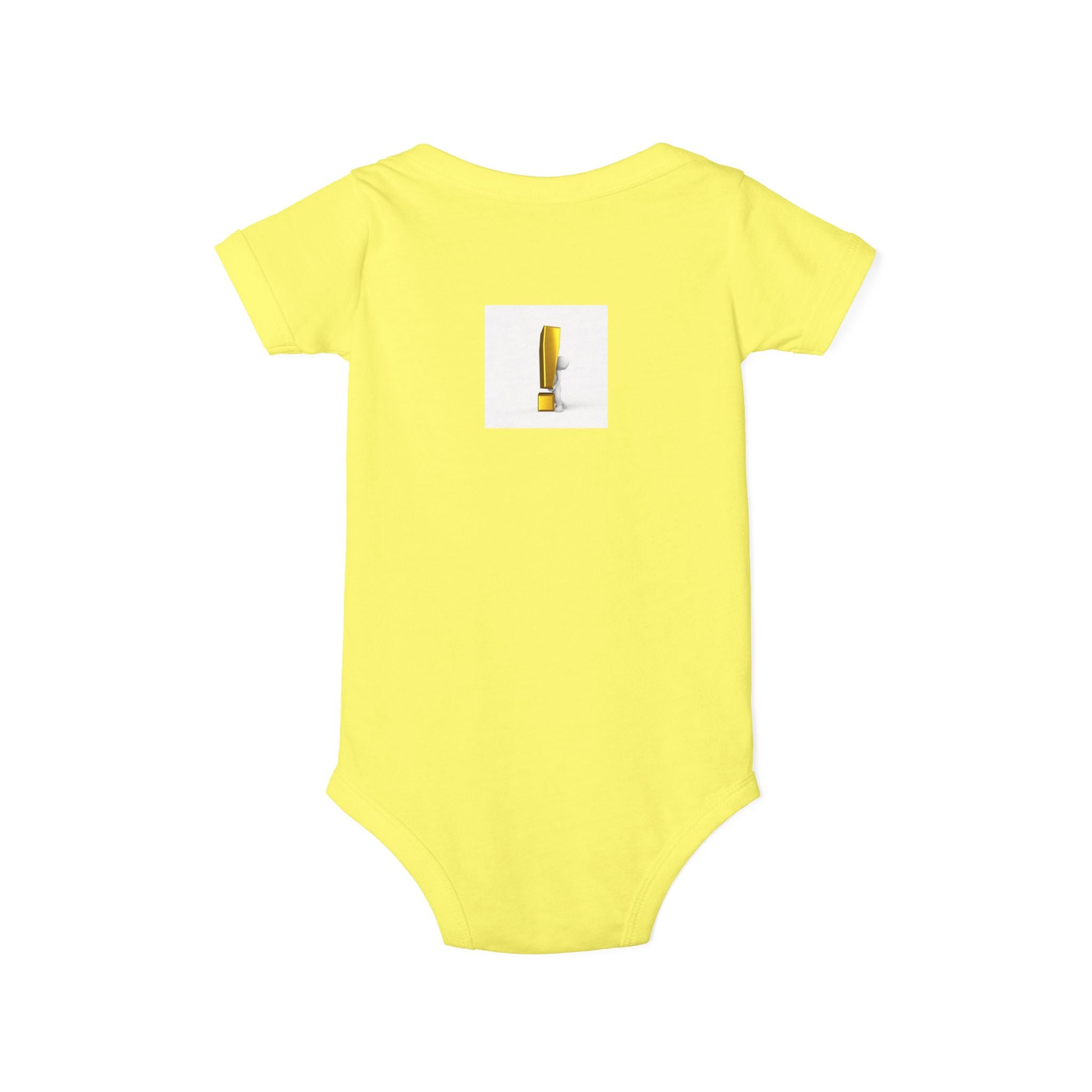 Yellow Exclamation Mark Onesie | Infant One Piece, Minimal Baby Bath Art