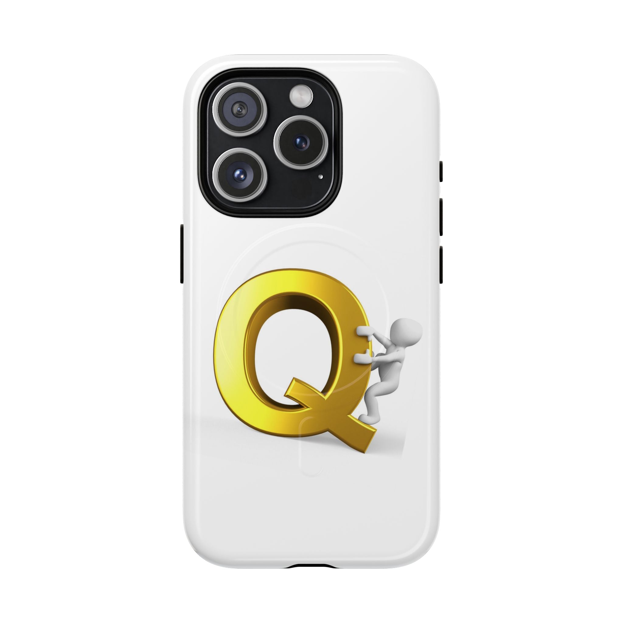 Coque de téléphone motif Lettre Q dorée | Coque de protection magnétique