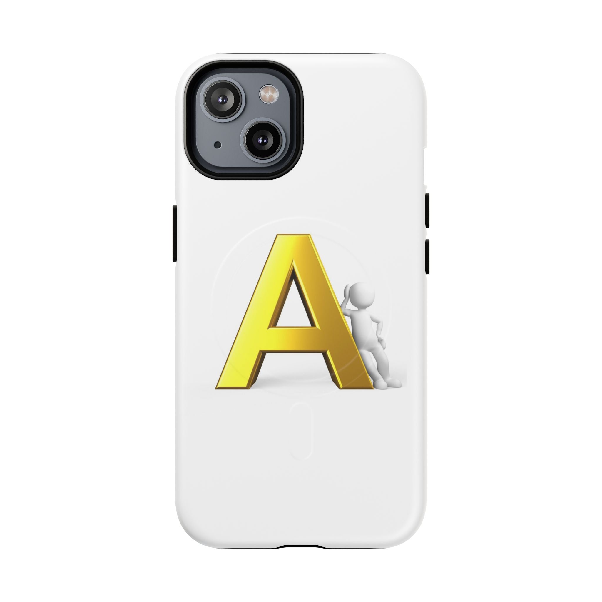 Coque de Téléphone Lettre A Dorée | Coque Magnétique Robuste, Monogramme Initial
