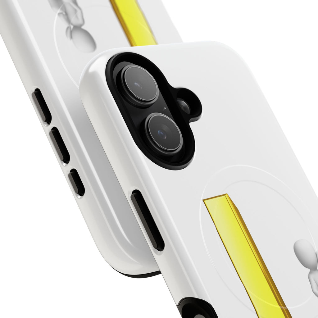 Yellow 3D Letter L with Sitting Figure phone case | Tough Magnetic Case