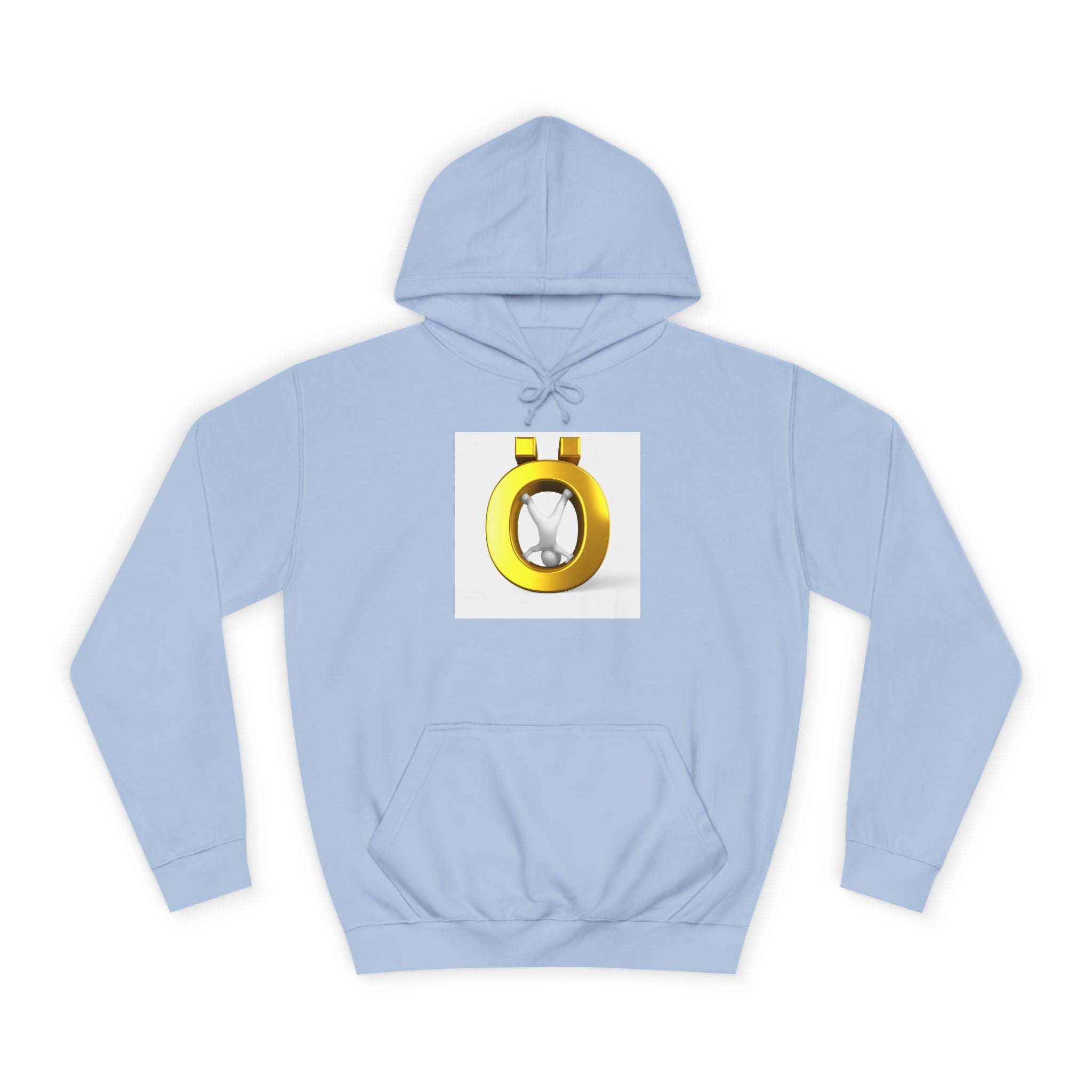 Gold Letter Ö Hoodie | Minimal Jewelry Logo, White Pullover