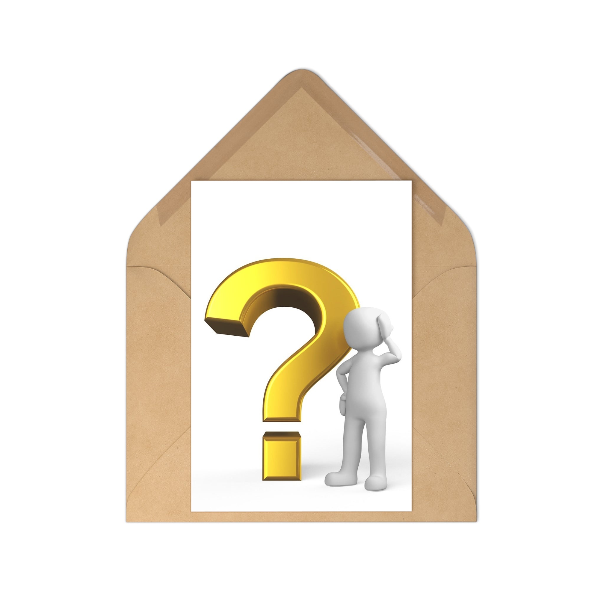 Golden Question Mark Postcards | 7pc inquiry note cards