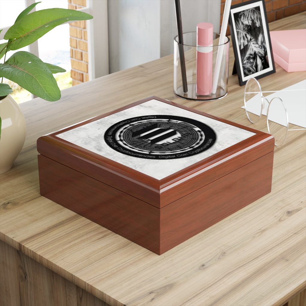 Solana Coin design Jewelry Box | Crypto logo keepsake box