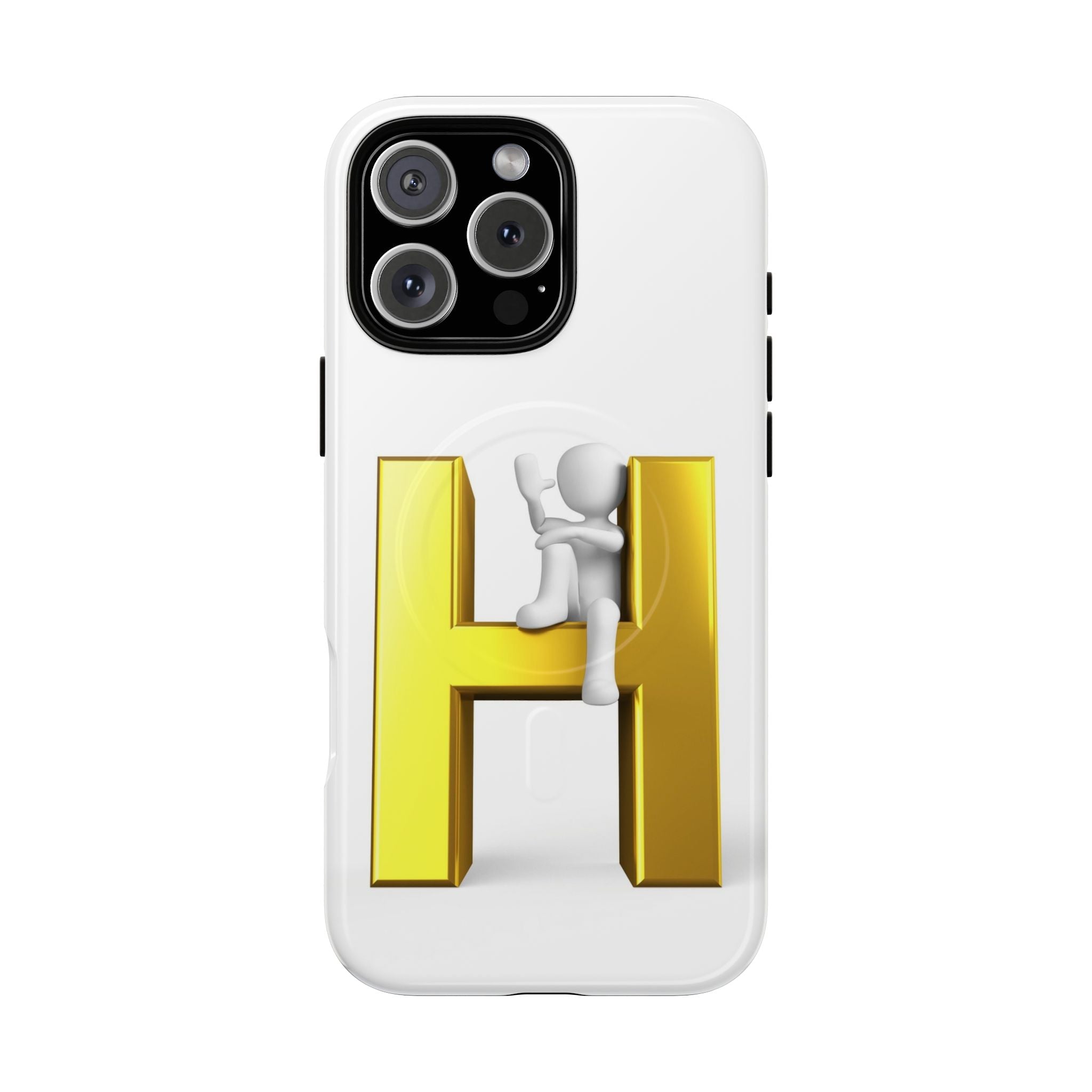 Coque de téléphone Grimpante Lettre H Dorée | Coque Magnétique Robuste