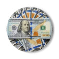 Hundred Dollar Bill Ceramic Coaster | Money Print, Cork Back