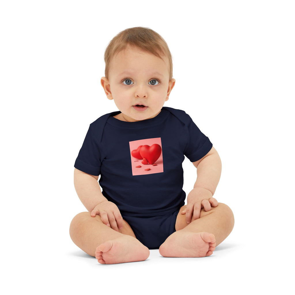Red Heart Illustration Infant Bodysuit | Cute Valentine Baby Onesie