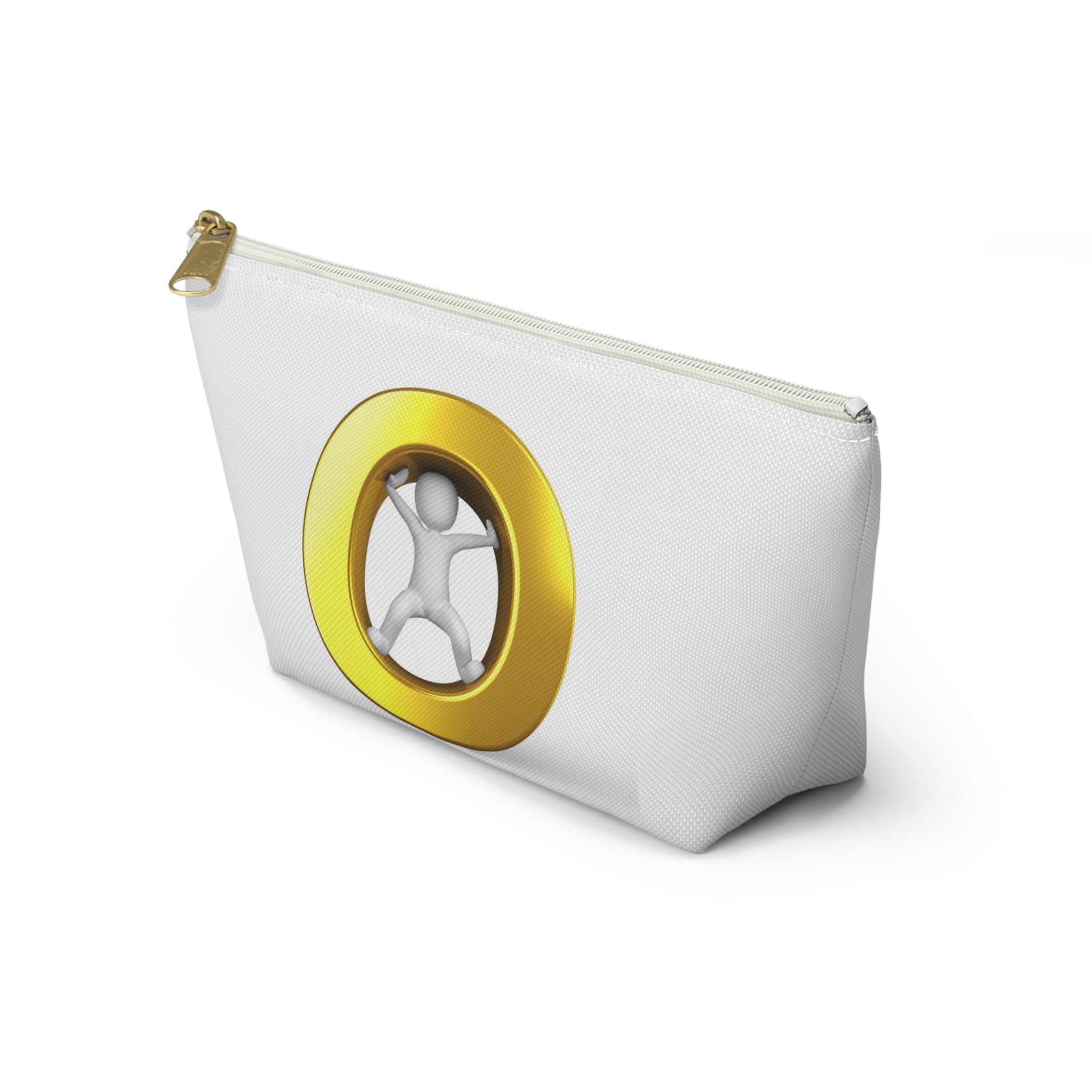 Gold Letter O Figure Accessory Pouch | T-Bottom Makeup Bag