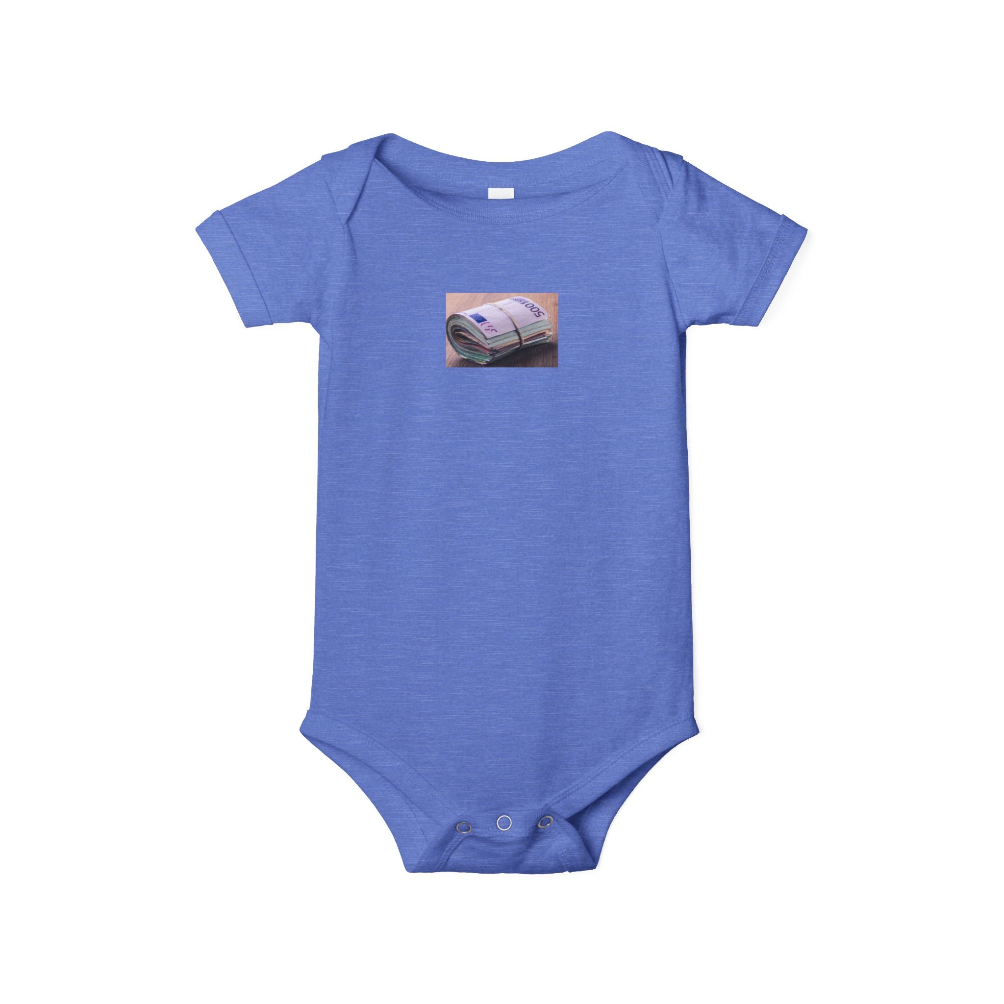 Grenouillère bébé motif pile de billets | Body imprimé argent