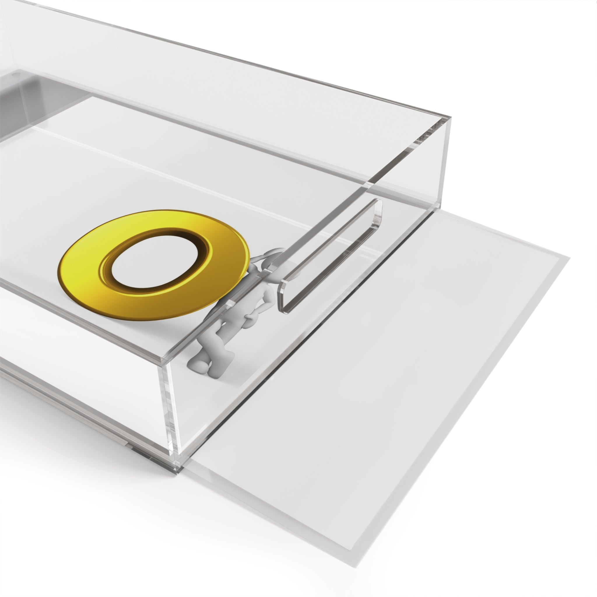 Golden O Letter Figure Acrylic Serving Tray | Minimalist Monogram Decor