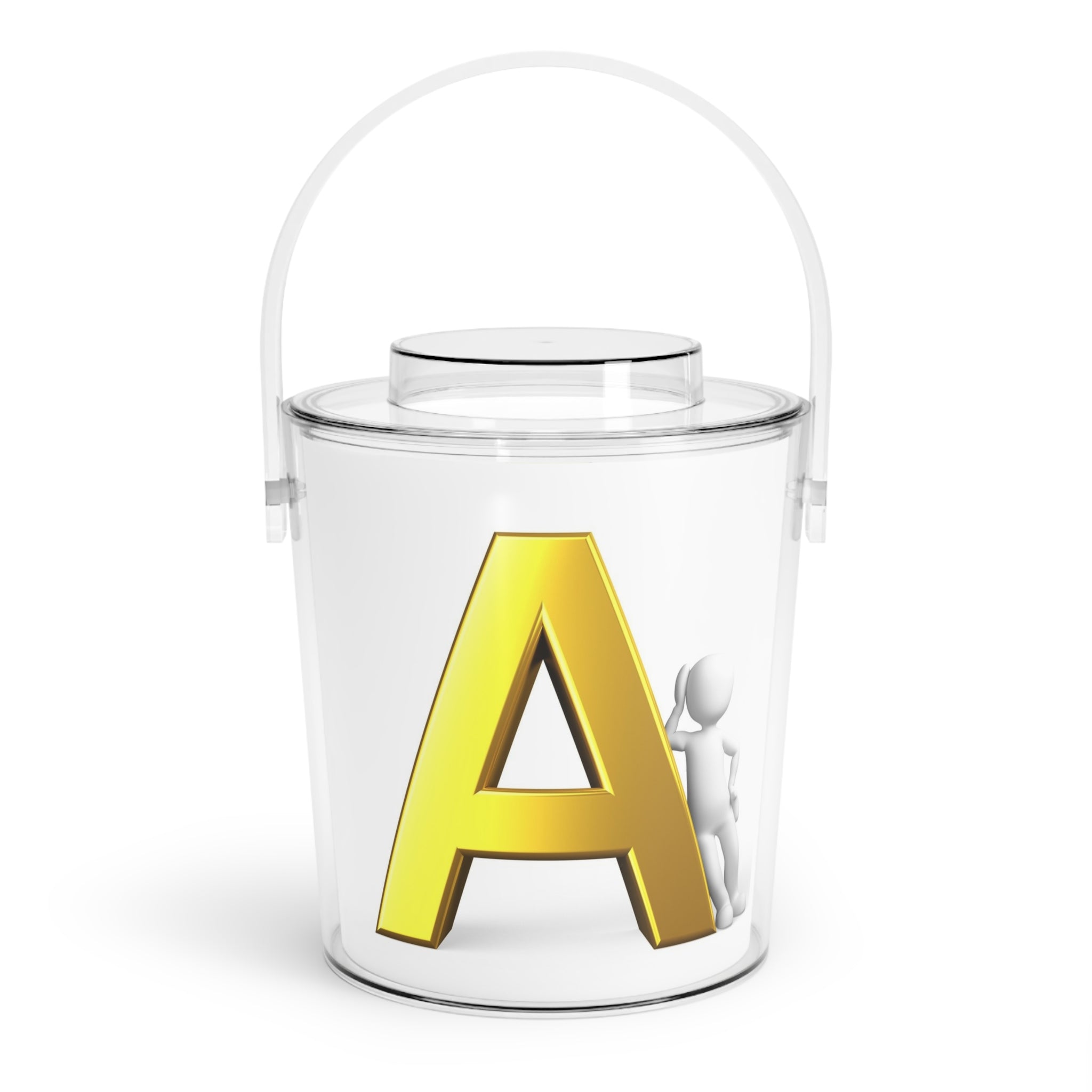 Gold Letter A Initial Ice Bucket
