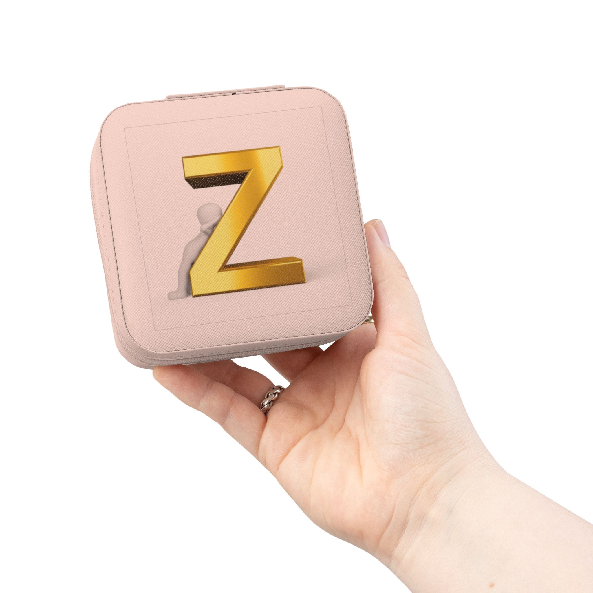 Étui de Voyage à Bijoux Monogramme Z Doré | Organisateur de Bijoux de Voyage Compact