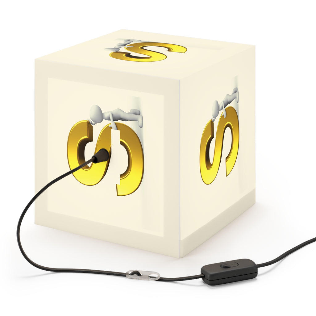 3D Gold Letter S Cube Lamp | Personalized Initial Light Cube
