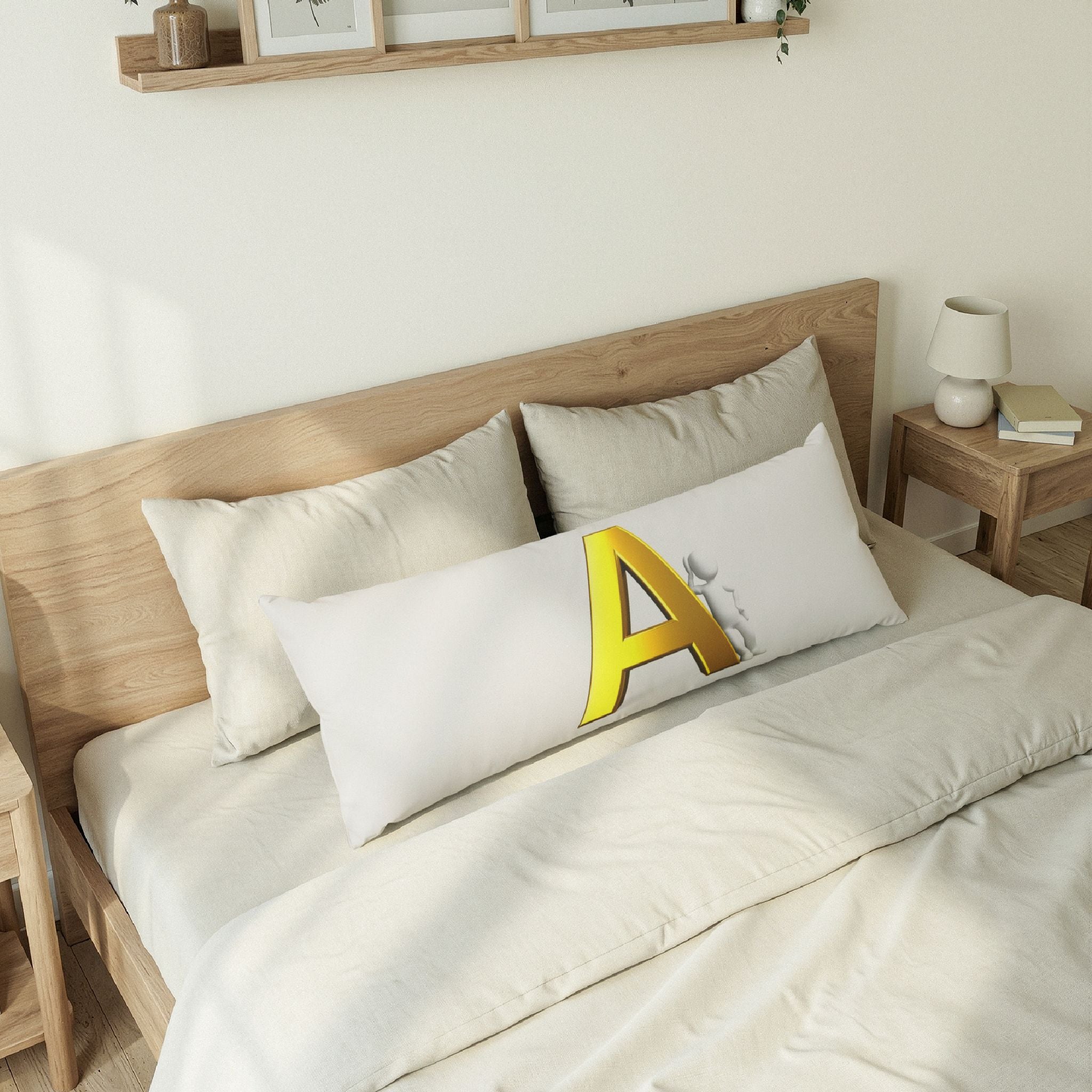 Gold Letter A monogram Body Pillow | Initial pillowcase, Alphabet decor