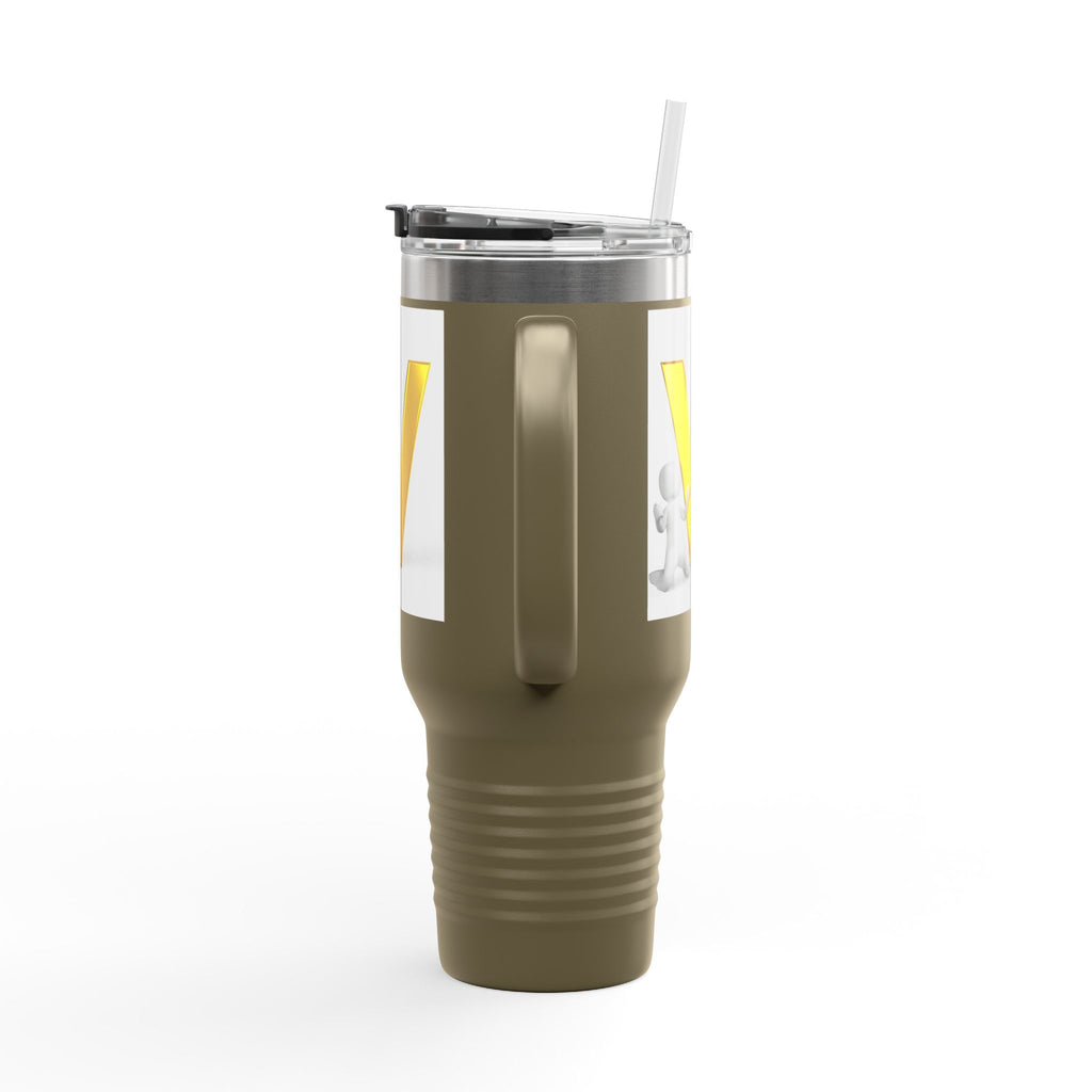 3D Letter V Design Travel Mug | 40oz Insulated Tumbler