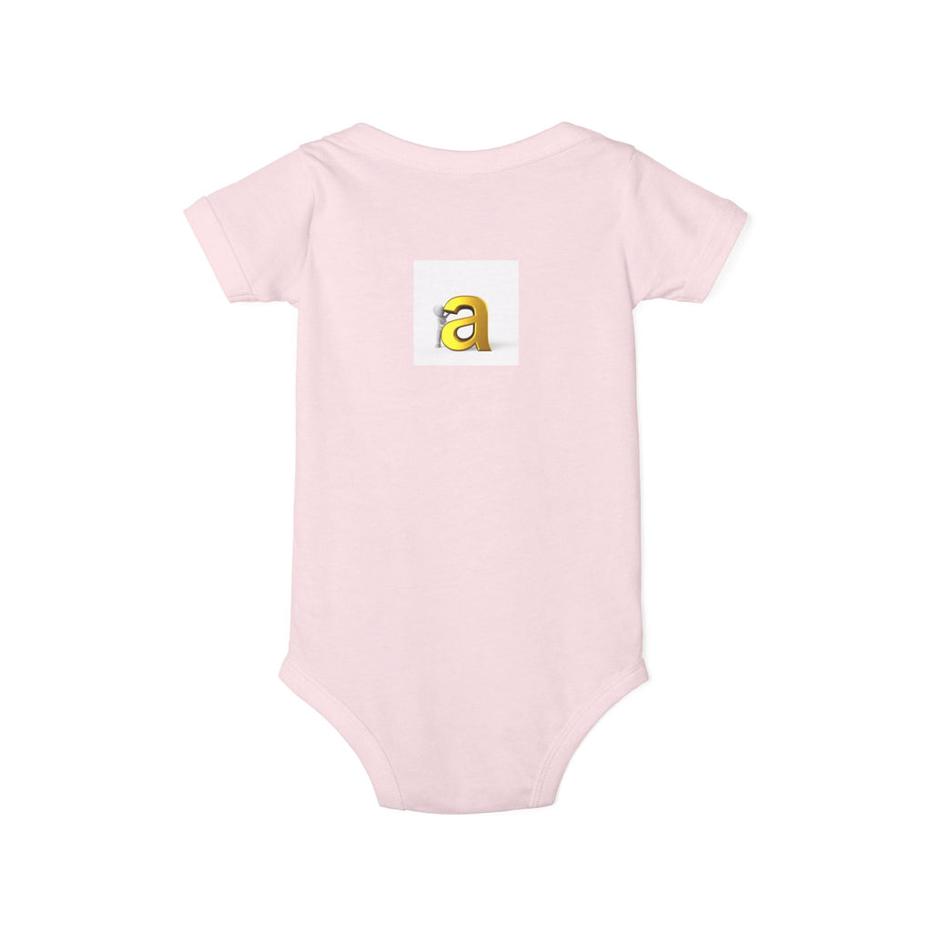 Gold Letter 'a' Baby Onesie | Infant Jersey One Piece