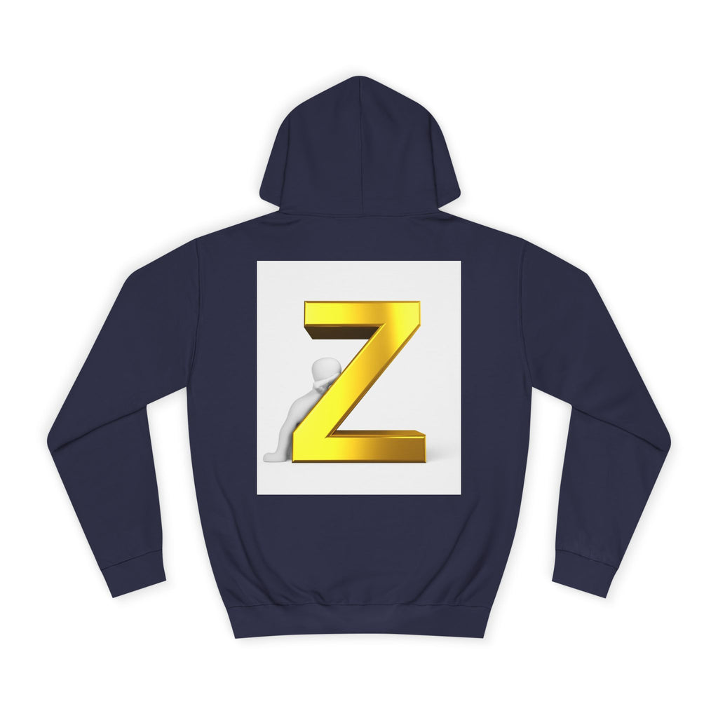 Gold 3D Letter Z Hoodie | Monogram Initial Sweatshirt