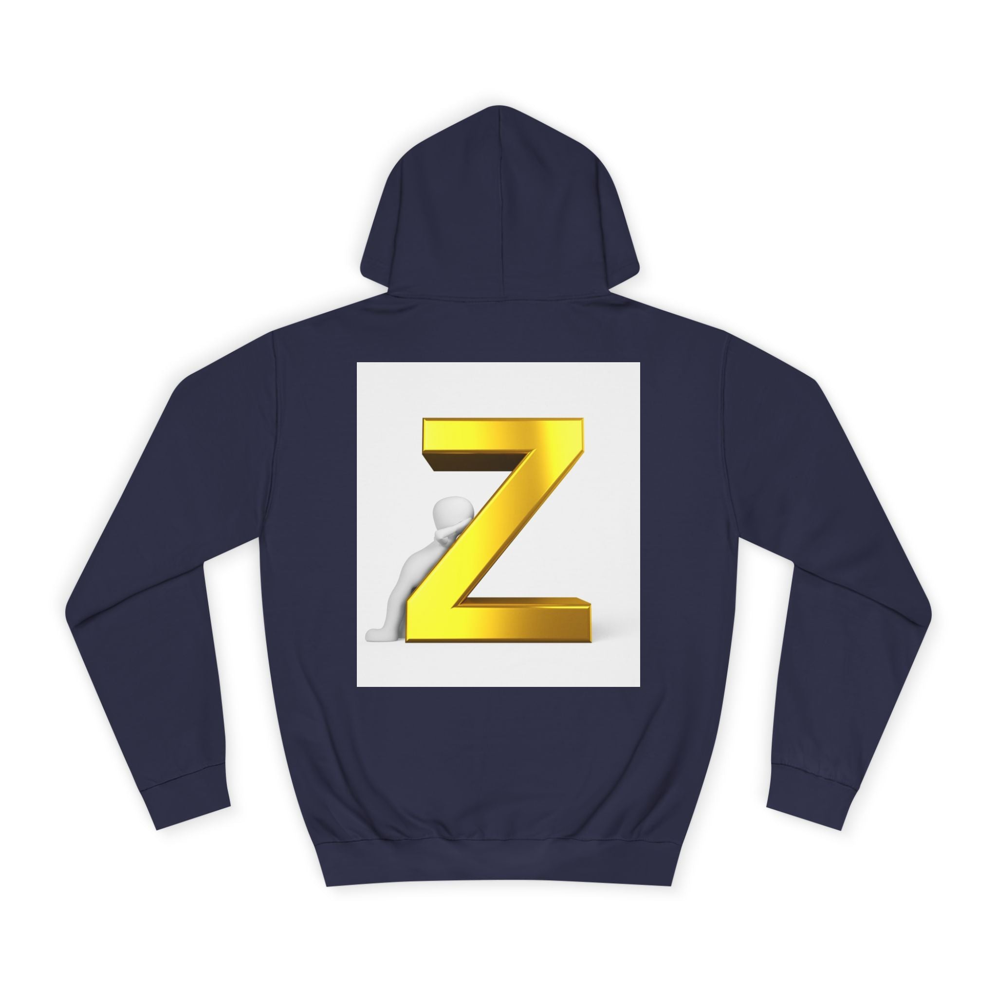 Gold 3D Letter Z Hoodie | Monogram Initial Sweatshirt